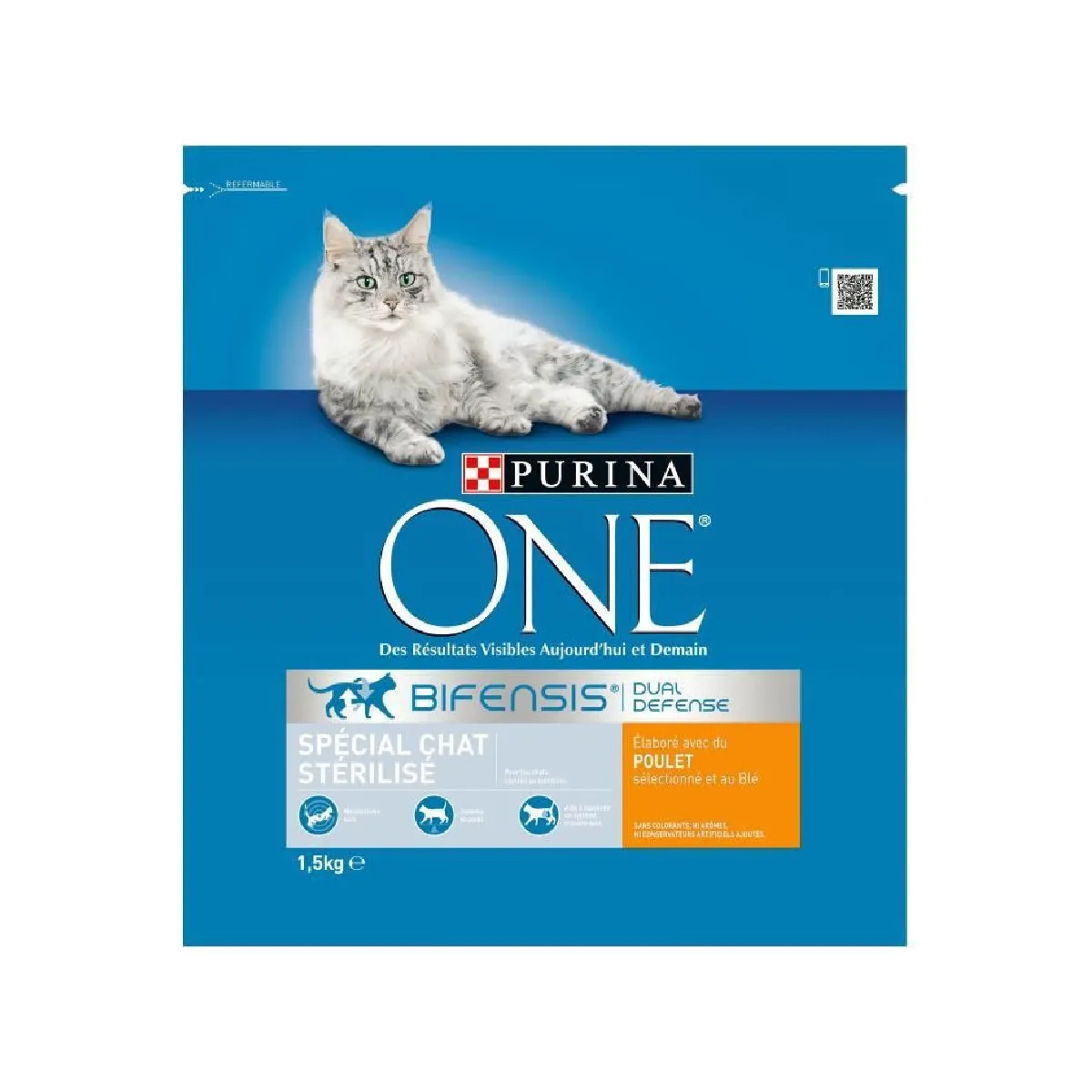 PURINA ONE Croquettes au poulet et au blé - Pour chat adulte stérilisé - 1,5 kg