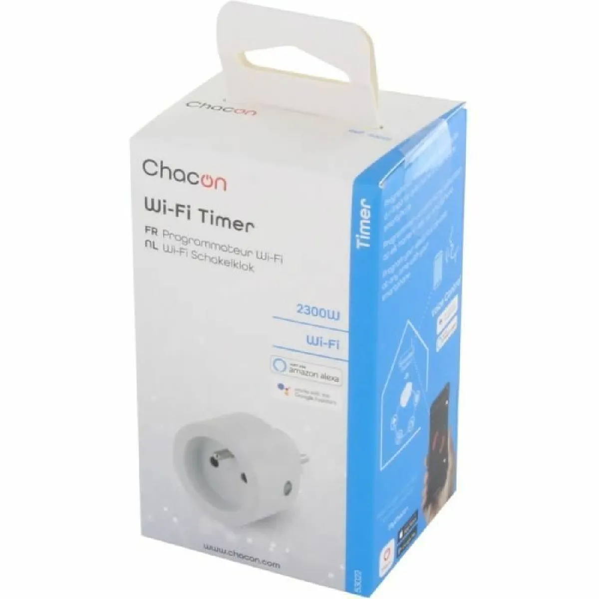 Prise programmateur Wi-Fi 2300W - connectée - blanc - Chacon