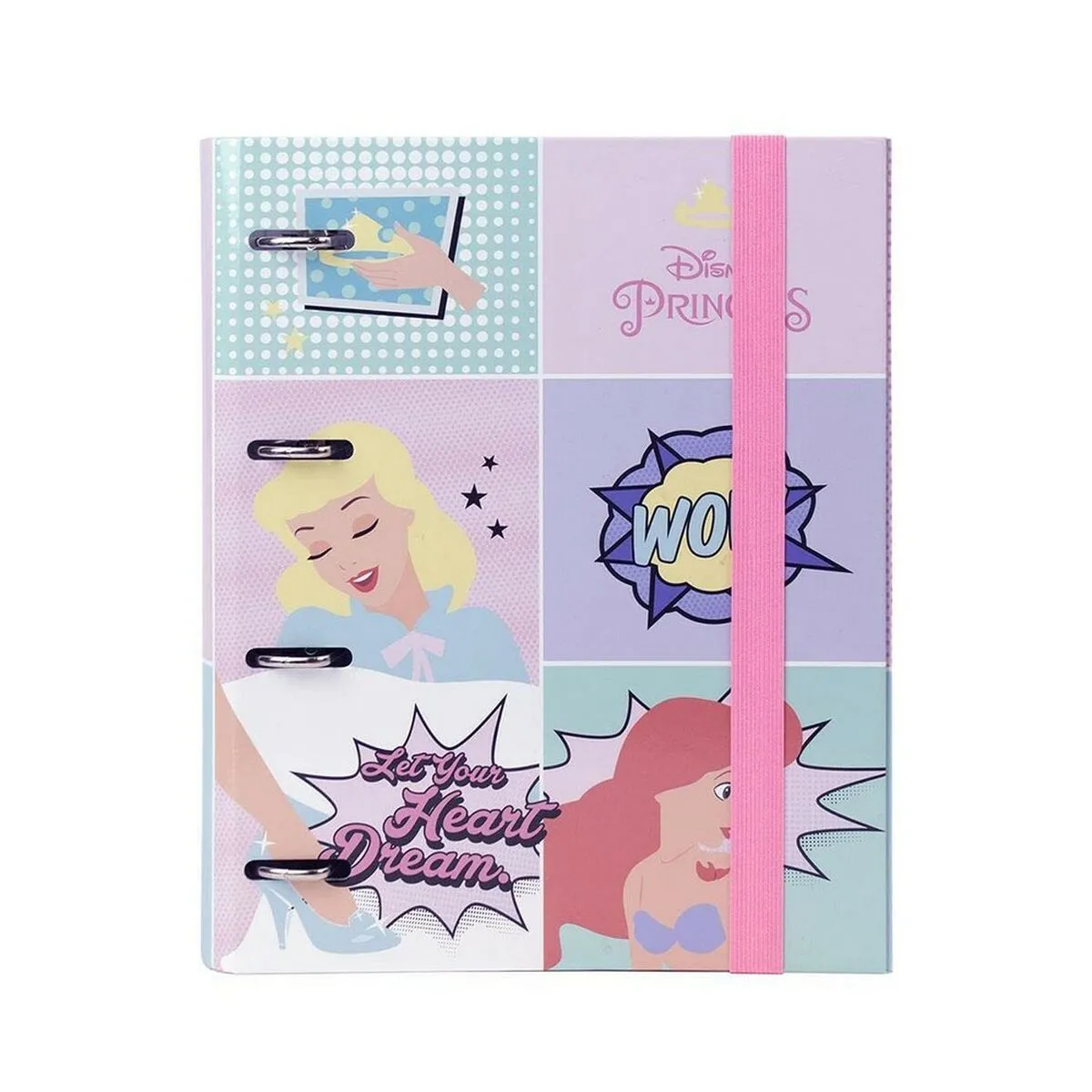 Reliure à anneaux Princesses Disney A4 Rose (26 x 32 x 4 cm)