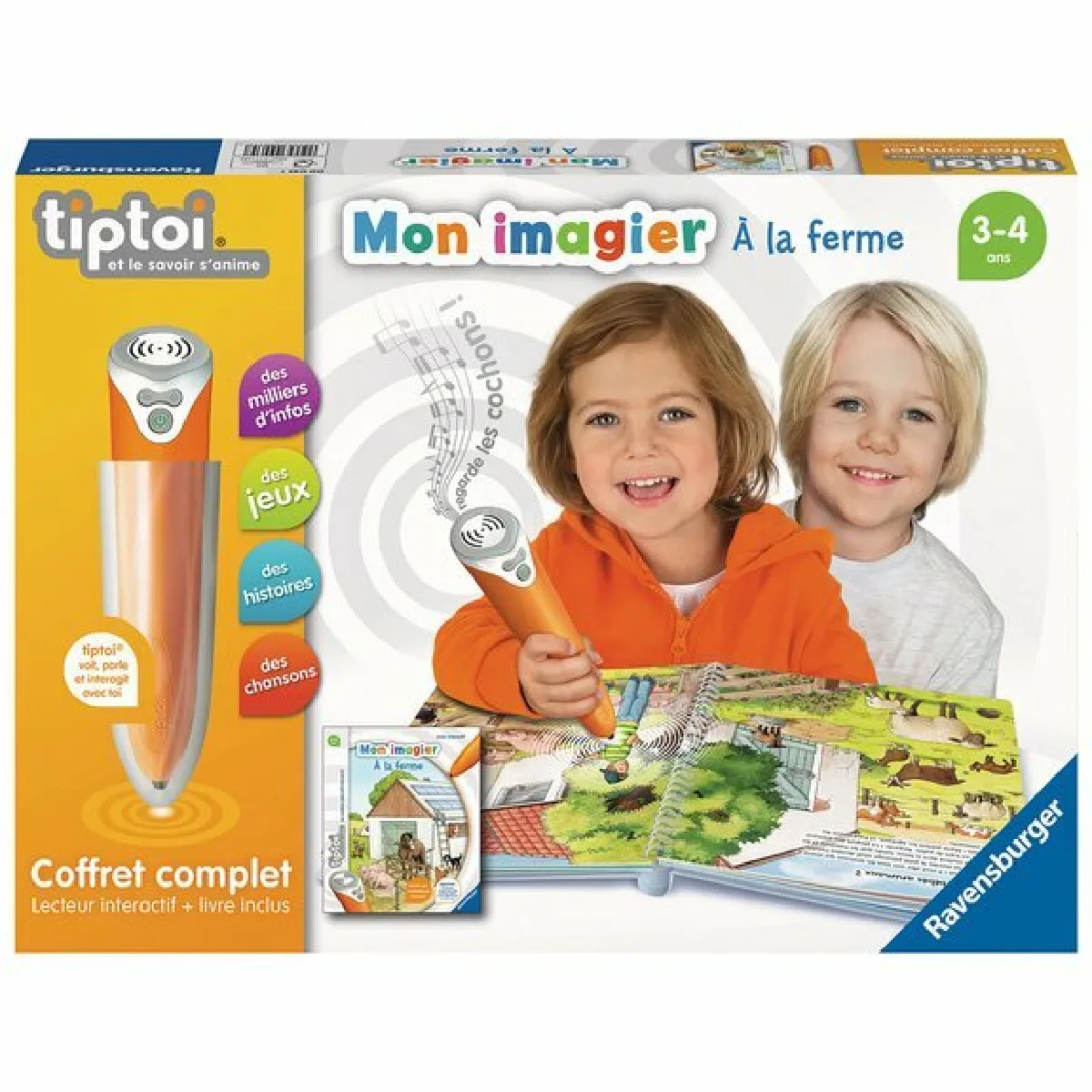 tiptoi® - Coffret complet lecteur interactif + Livre Imagier A la ferme