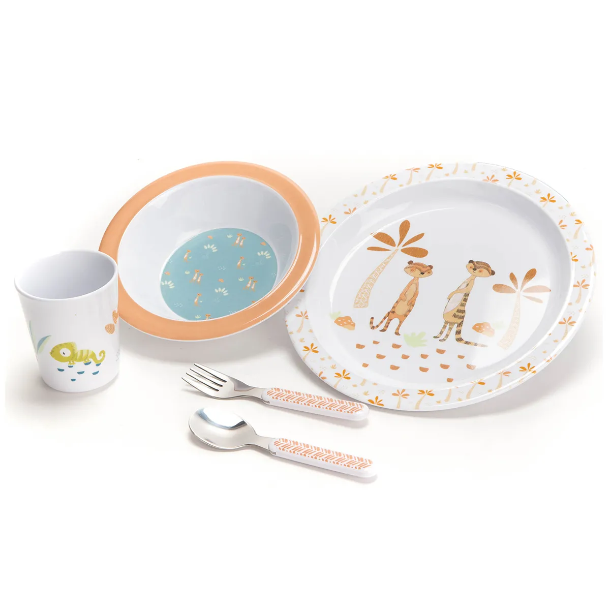 Coffret Repas Enfant 5 Pièces Gaston le Caméléon