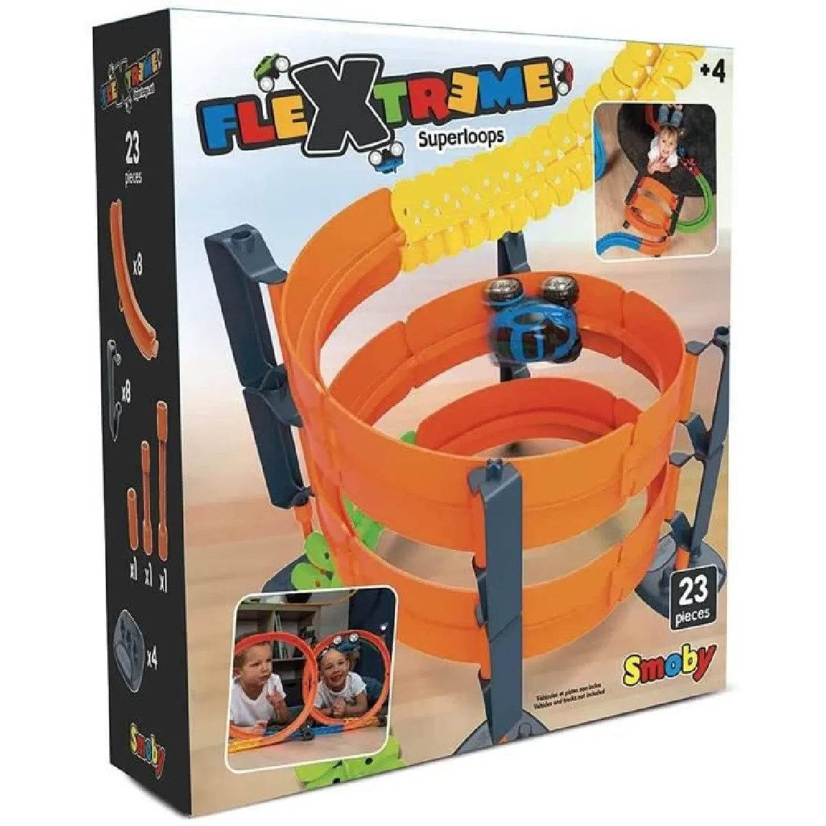 Smoby - FleXtreme - Set Superloops - Creation de Looping - Accessoire pour Circuit Voiture