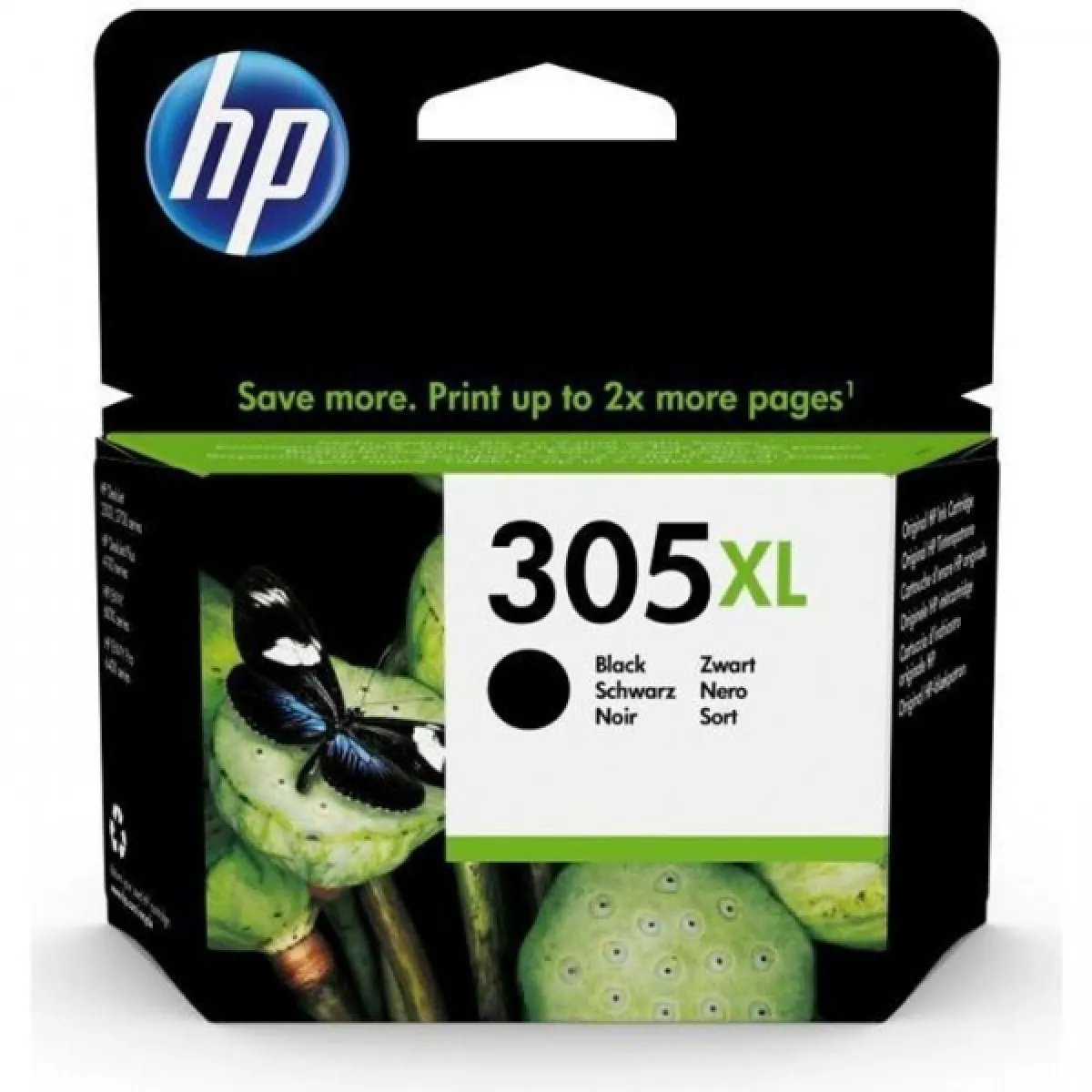 Cartouche d'Encre - Imprimante HP 305XL noire grande capacité authentique (3YM62AE) pour DeskJet 2300/2710/2720/Plus4100, Envy 6000/Pro 6400