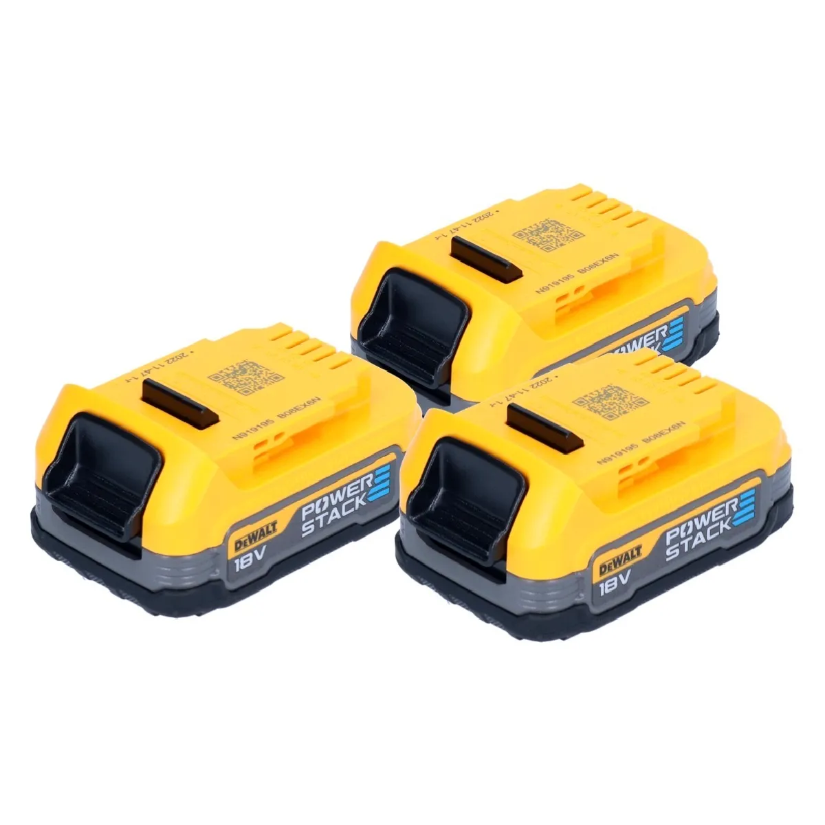 DeWalt Kit batterie DCBP 034 E3 3x batterie Powerstack 18 V 1,7 Ah / 1700 mAh XR Li-Ion - avec indicateur de charge