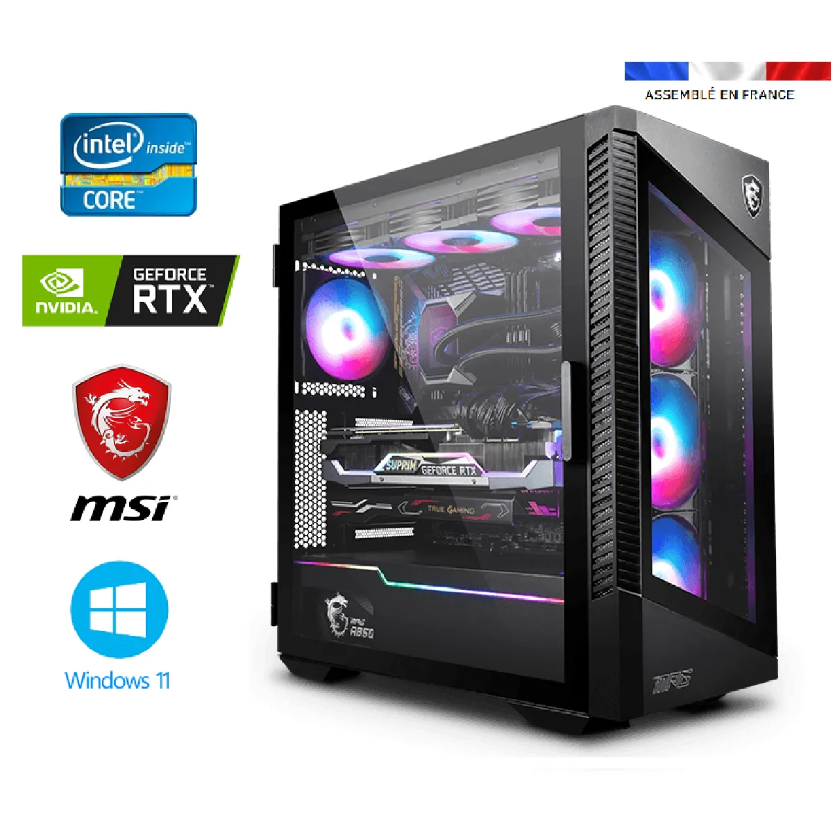 PC Gamer Intel I7-14700KF - RTX 4070 12GO SUPER MSI GAMING X SLIM - 64GO RAM - SSD 1To + SSD 2To - WiFi - MSI VELOX 100R - Windows 11