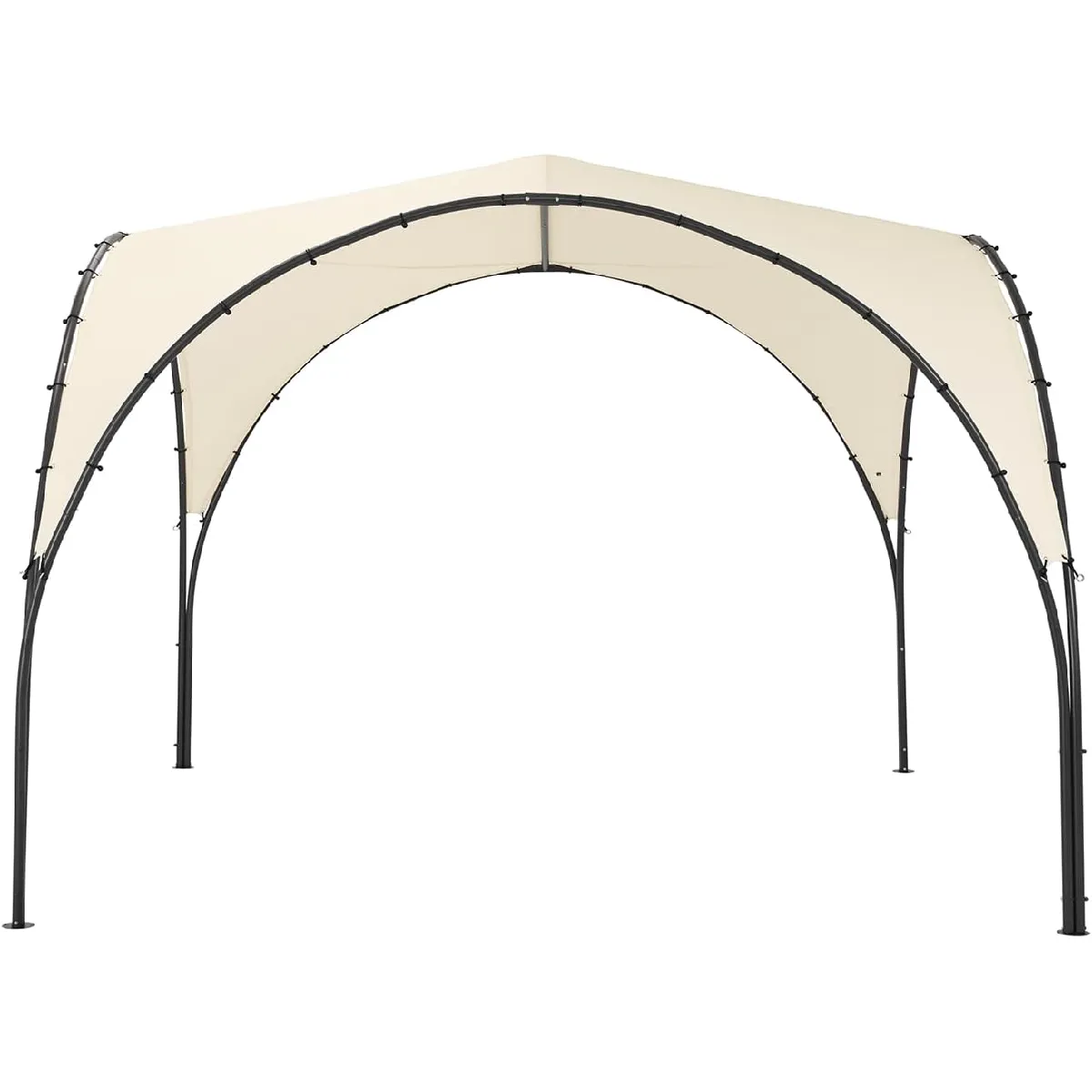 SoBuy KLS16-MI Tonnelle de Jardin Anti UV30, Pavillon de Jardin Pliable pour Camping, Barnum Pliant, Tente de Fête, Tente de Réception, Ombre Tente, Tonnelle Camping, Beige, L334xP334xH256 cm