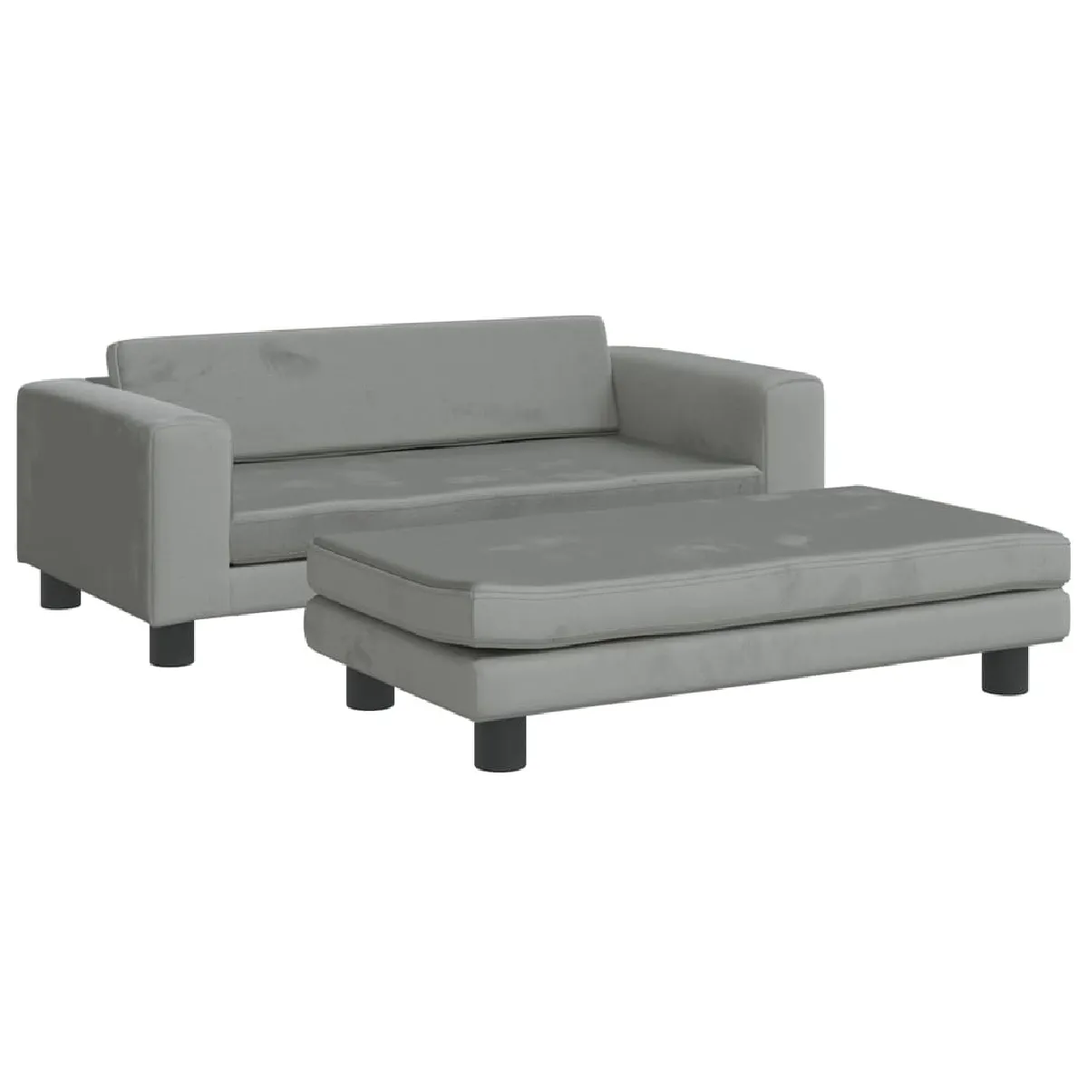 Canapé avec repose-pied pour enfants,Canapé Relax,Sofa de Salon,Banquette gris clair 100x50x30 cm -GKD667805