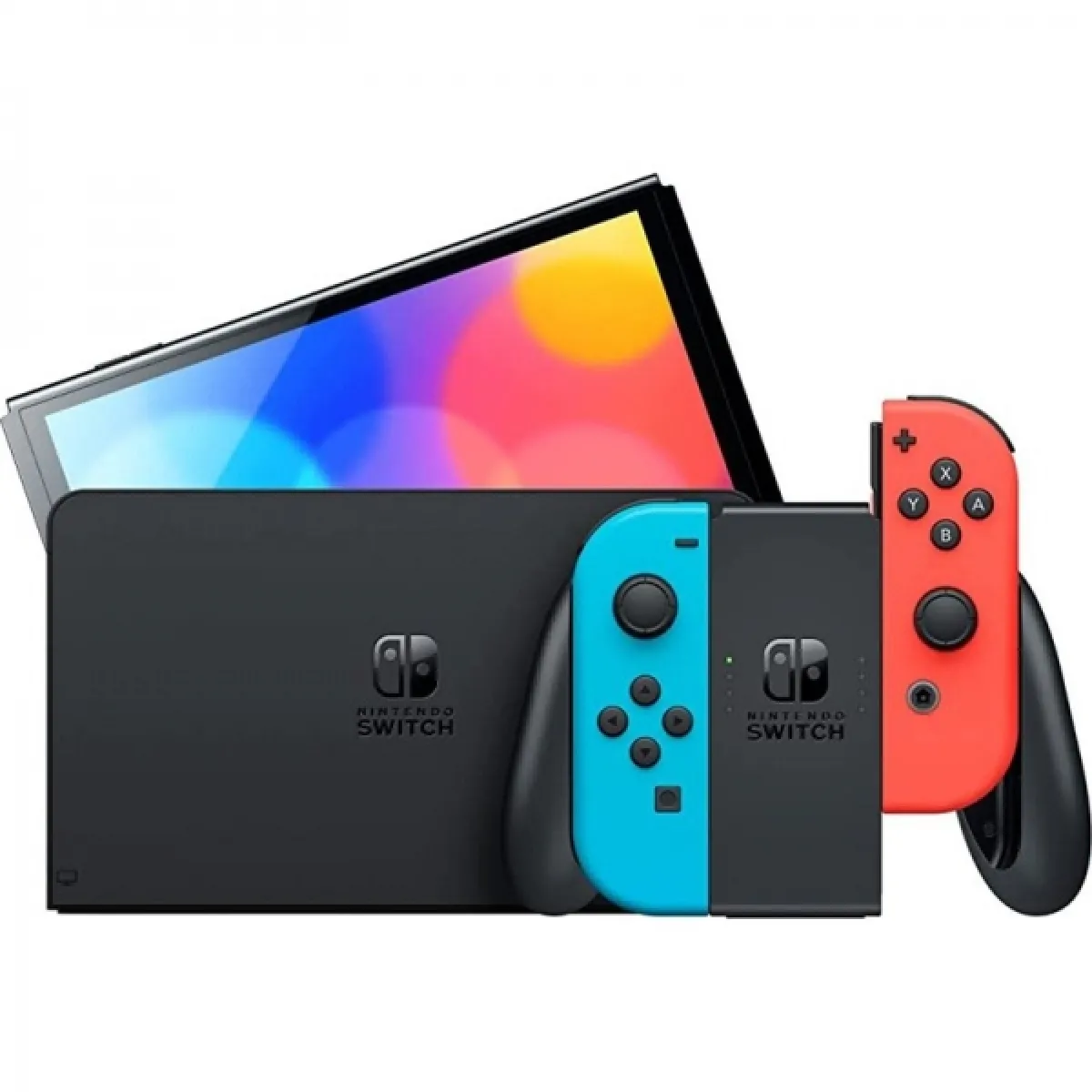 console-nintendo-nintendo-switch-oled-neon-comprend-une-base-et-2-controleurs-joy-con-couleur-bleu-rouge-rue-du-commerce-38499255974