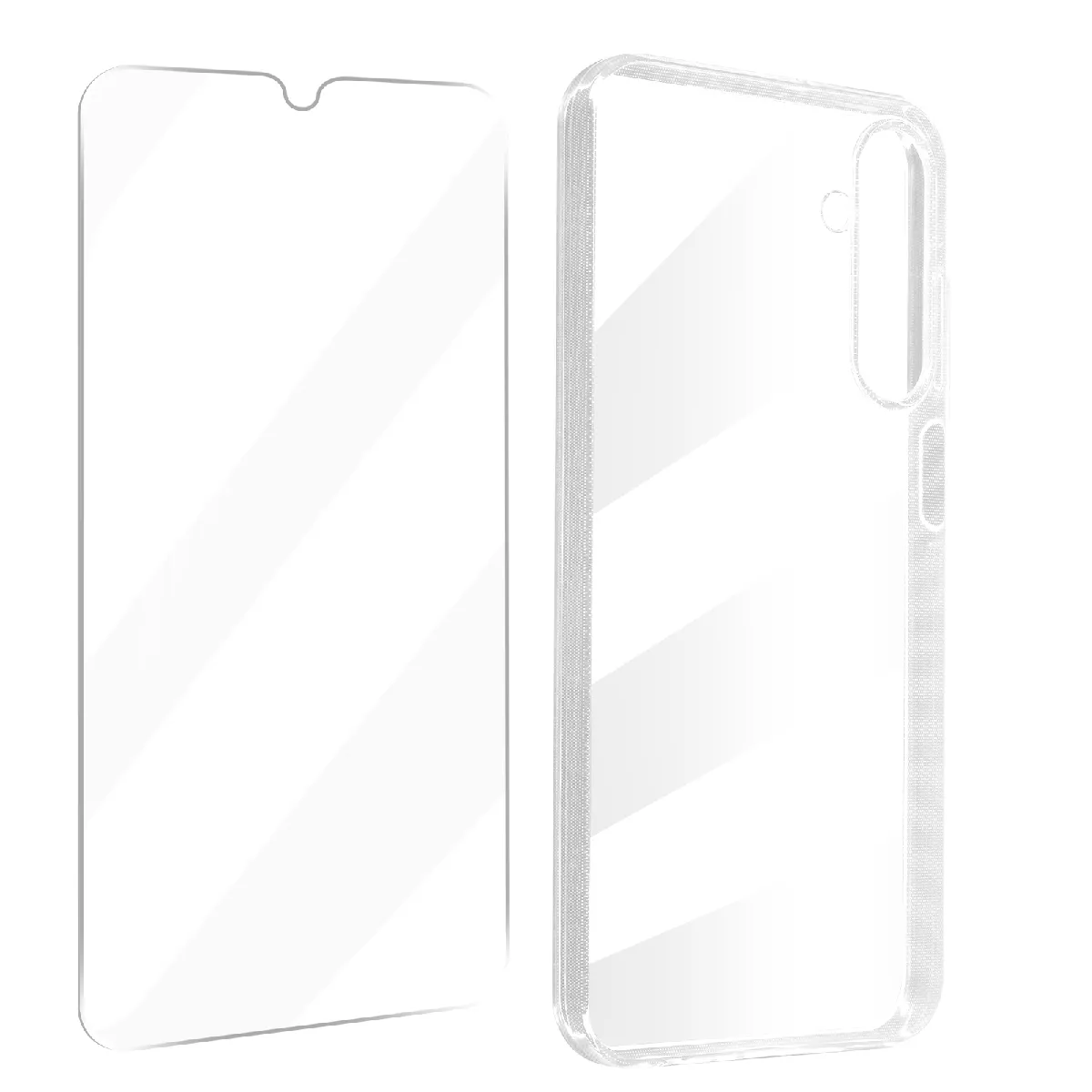 Avizar Coque protection intégrale pour Samsung Galaxy A25 5G verre trempé Transparent