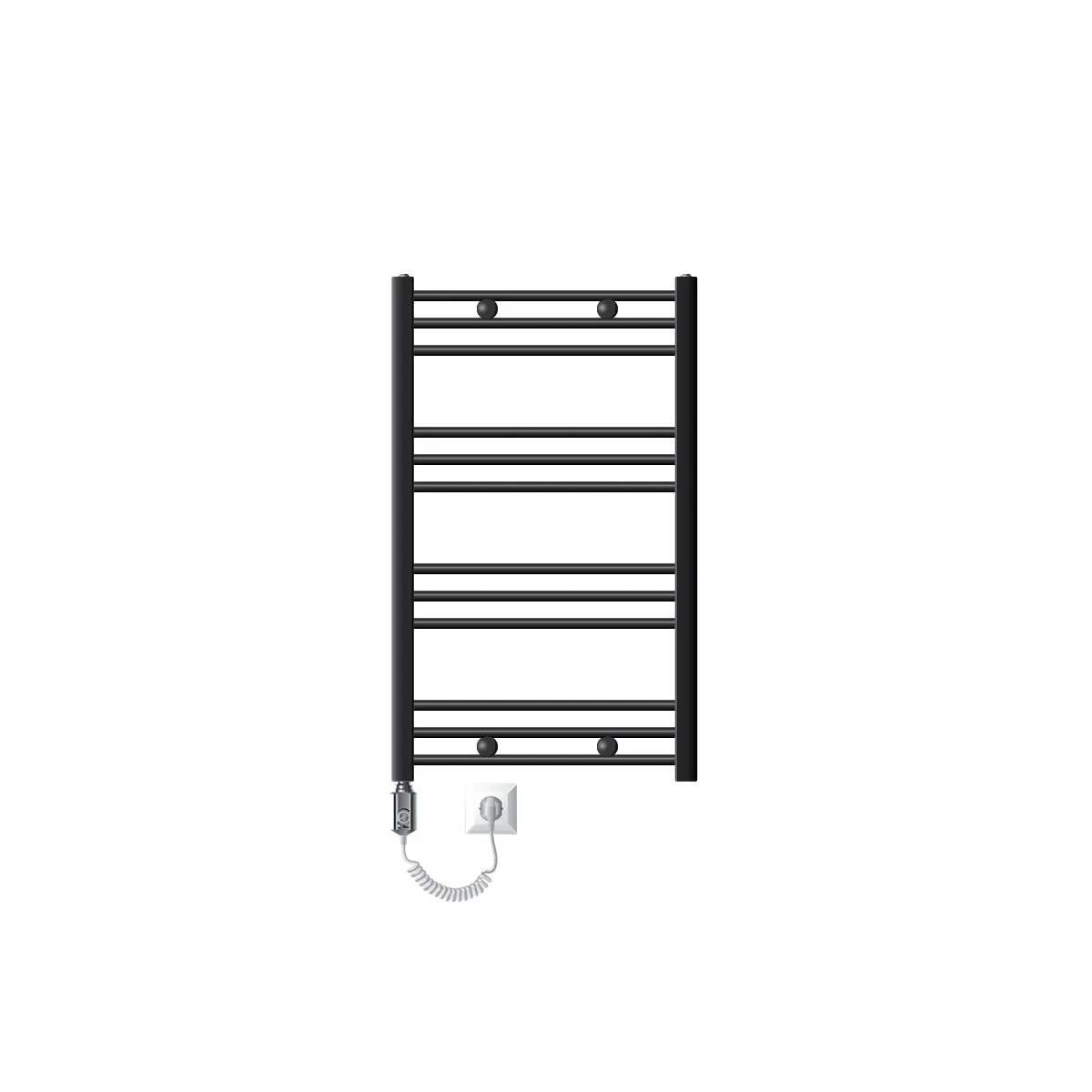 LuxeBath Radiateur électrique pour salle de bain Sahara 600x800 mm Anthracite raccord latéral droit & thermoplongeur 300W