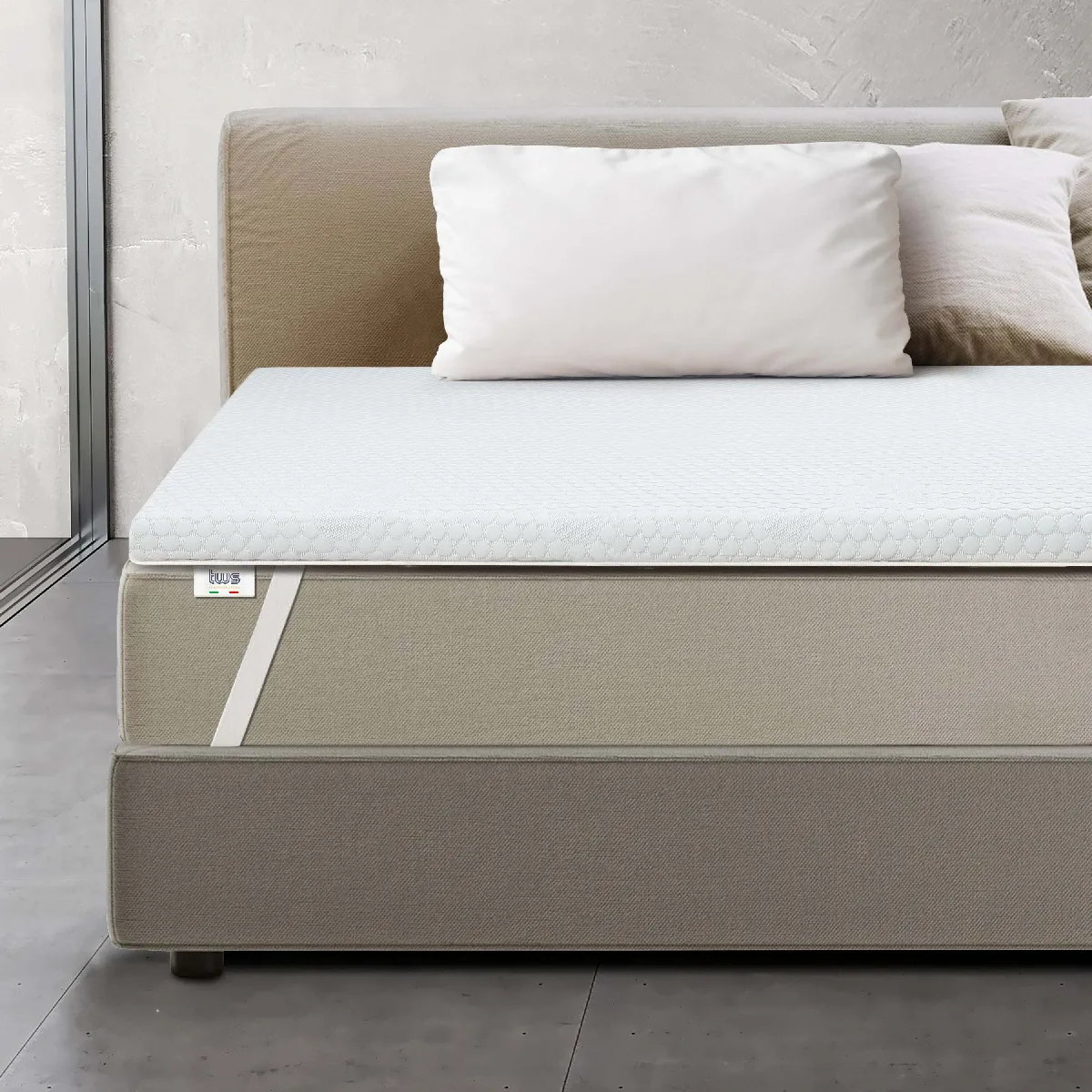 Surmatelas en mousse à mémoire de forme pour matelas double XXL - Surmatelas de 6 cm - Surmatelas déhoussable - Antibactérien et antifongique - 200 x 220