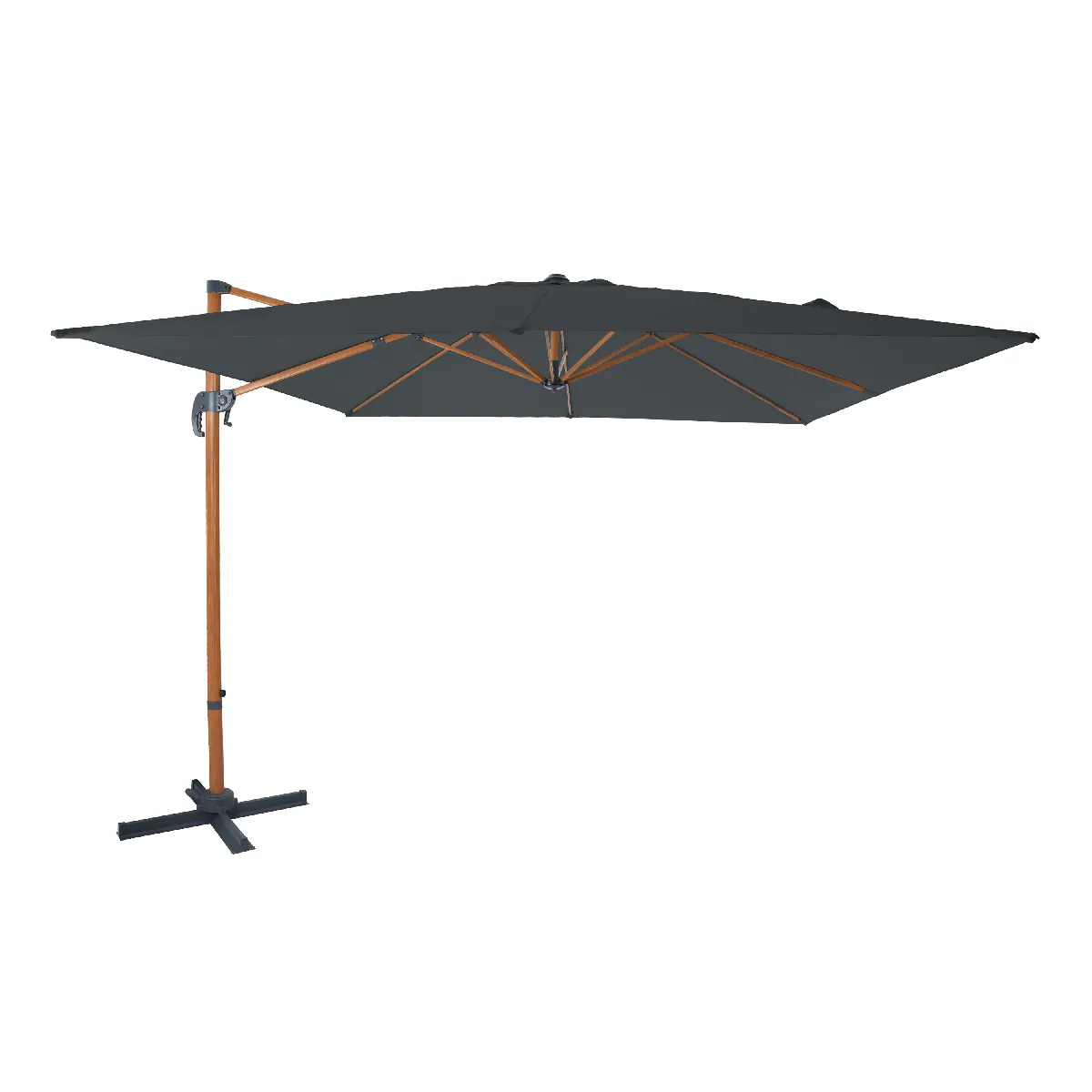 AXI Nima Parasol Déporté Marron/Gris - Parasol Déporté Rectangulaire 300x300 cm - Parasol Pied Déporté, structure aluminium - Rotation 360 - Parasol Déporté Inclinable - Résistant aux UV