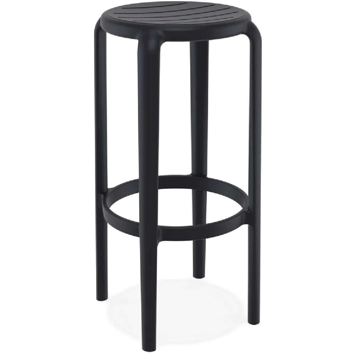 Tabouret de bar intérieur / extérieur 'PEYA' noir en matière plastique