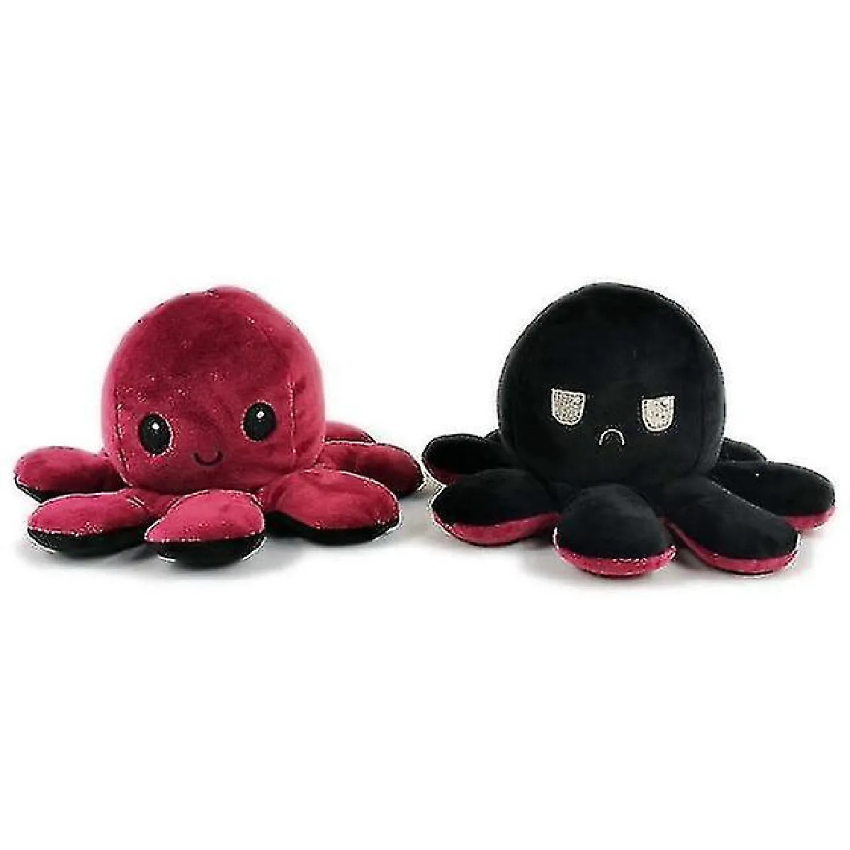 Réversible Poulpe en peluche en peluche Toyblack Red Vin rouge