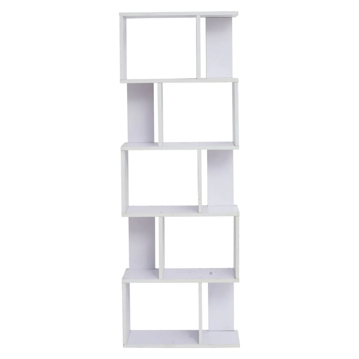 Bibliotheque Etageres Bois Blanc Design 172,5x60x24,5