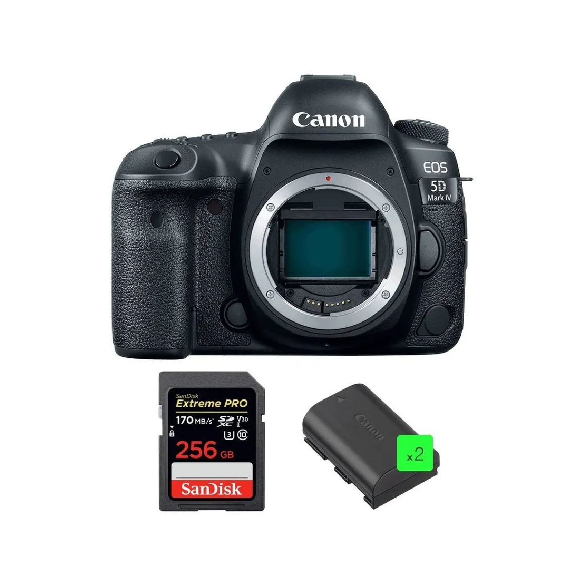 CANON EOS 5D IV Body + SANDISK Extreme Pro 256GB 170MB/s SDXC + CANON LP-E6N Battery * 2 pieces