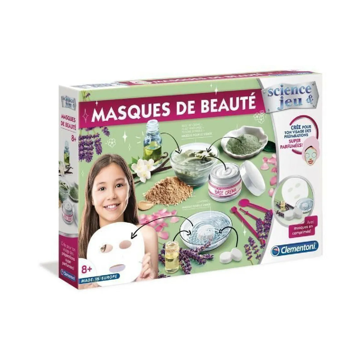 CLEMENTONI Science + Jeu - Masques de beaute - Jeu scientifique