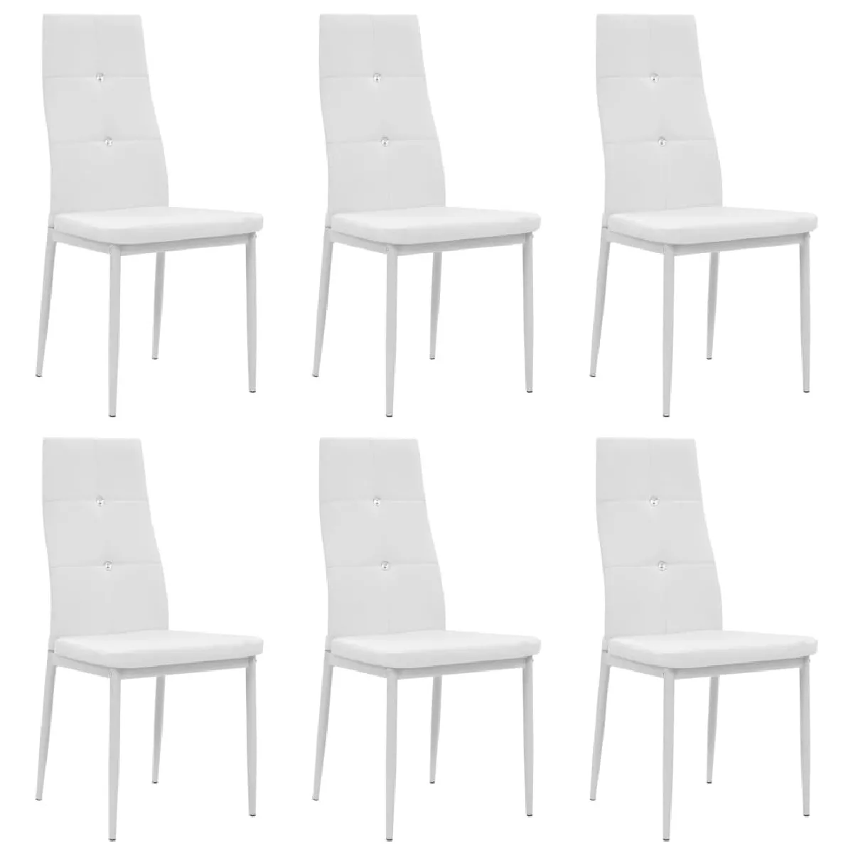 Lot de 6 Chaises à manger,Chaise pour cuisine blanc similicuir -MN86185