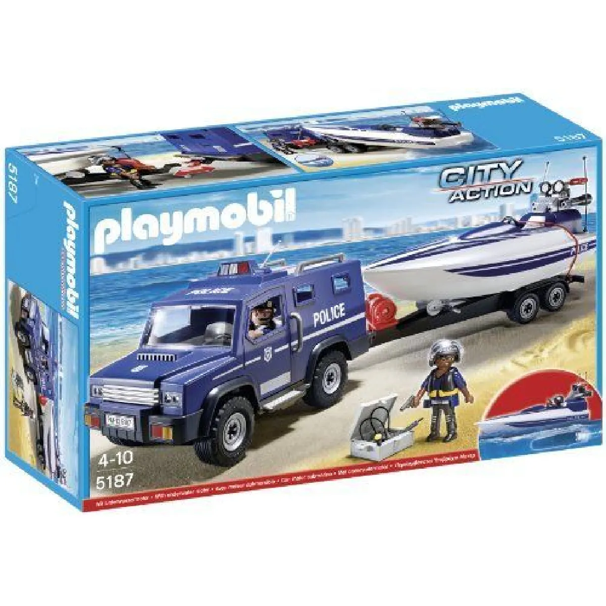 Playmobil - 5187 - Figurine - Fourgon Et Vedette De Police