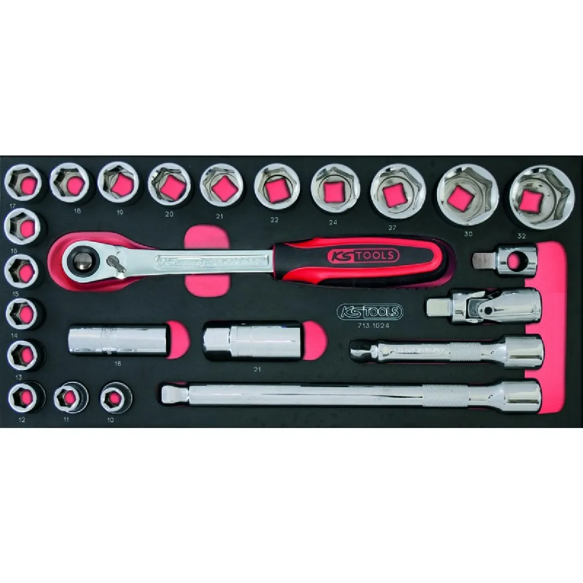 KS TOOLS 713.1024 Module de douilles et accessoires ULTIMATE® 1/2'', 24 pièces