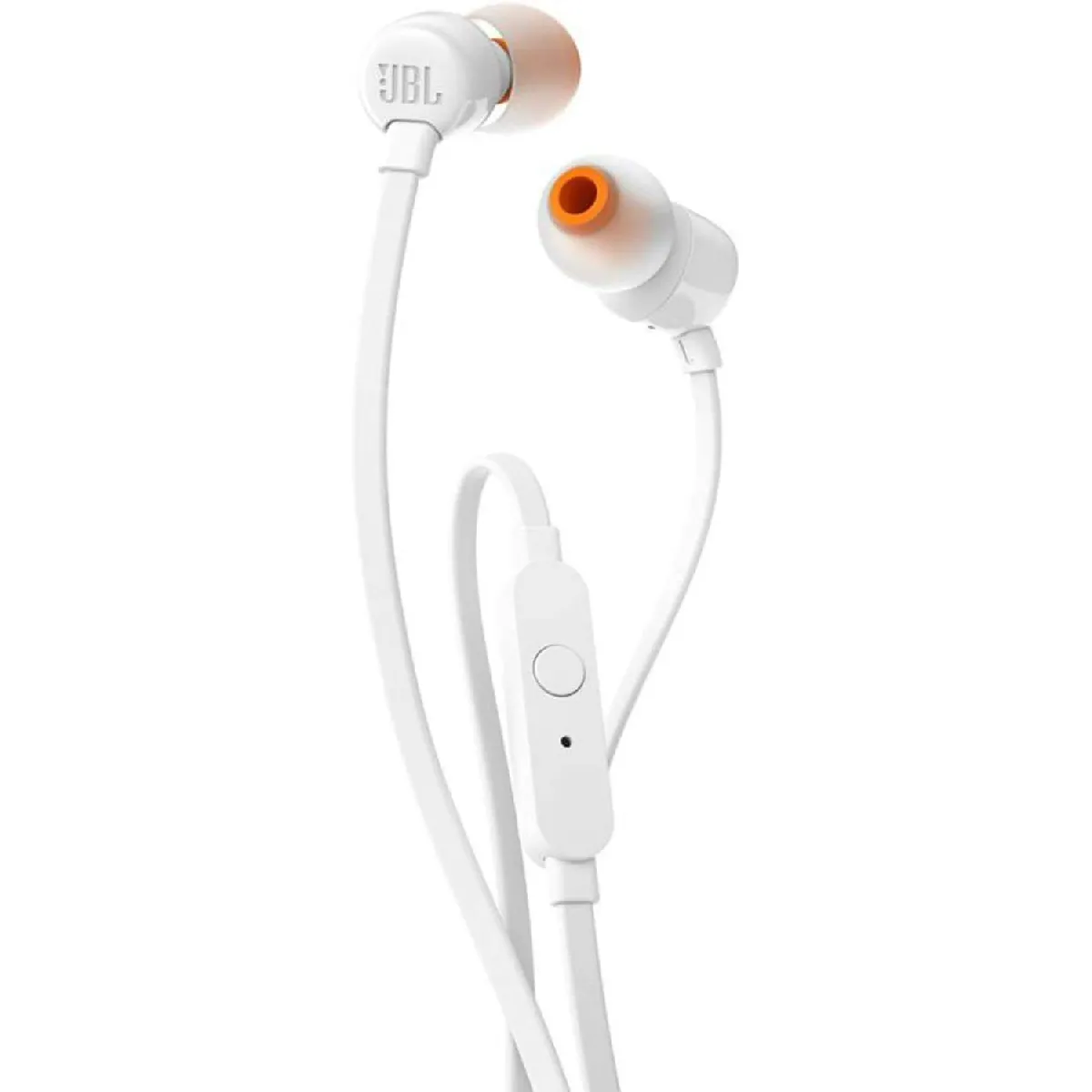 JBL Tune110 – Ecouteurs intra-auriculaires filaires – Son Pure Bass de JBL et bouton de contrôle – Connectivité : câble Jack 3,5 mm(Blanc)