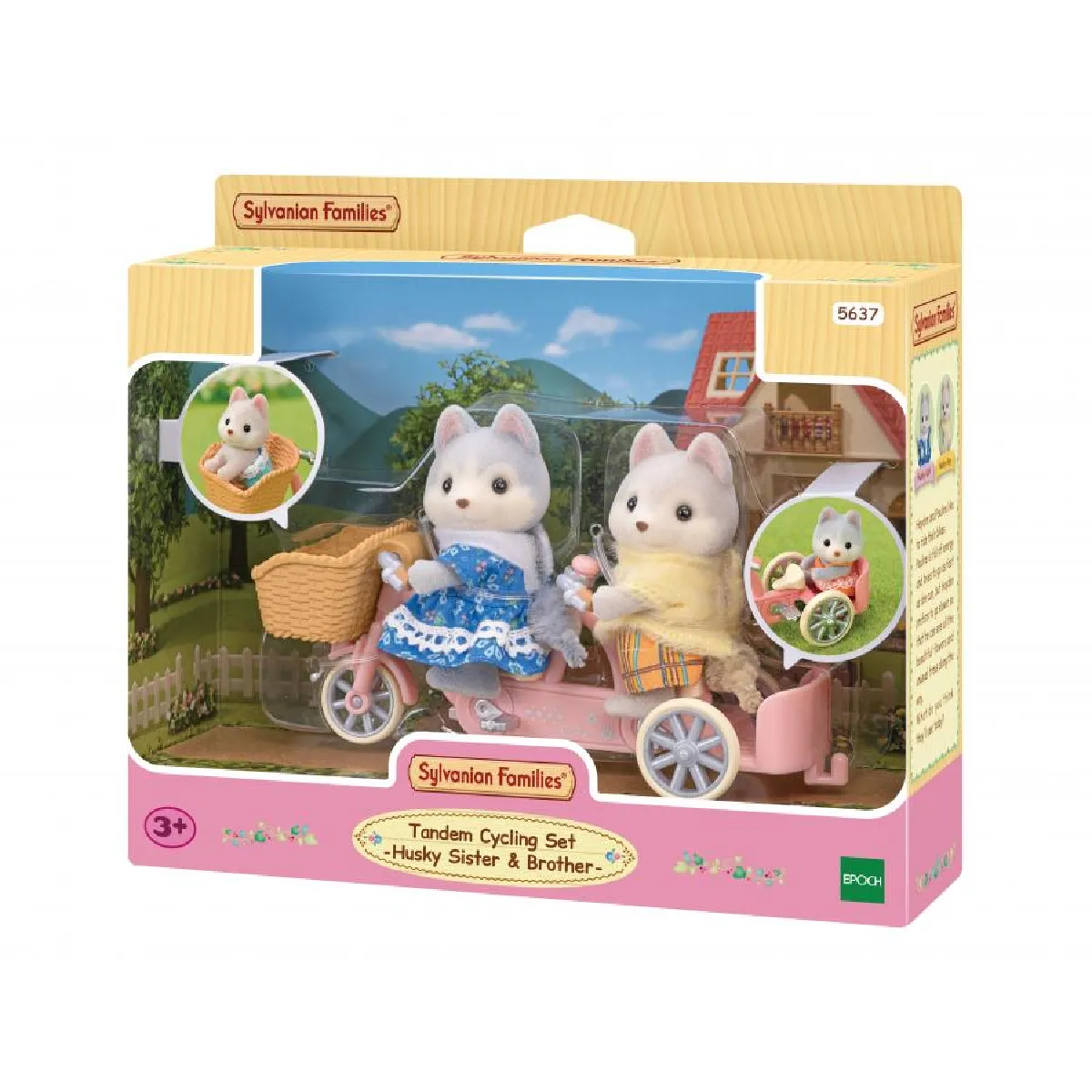 5637 Sylvanian Families Les frères et s?urs husky et leur tandem