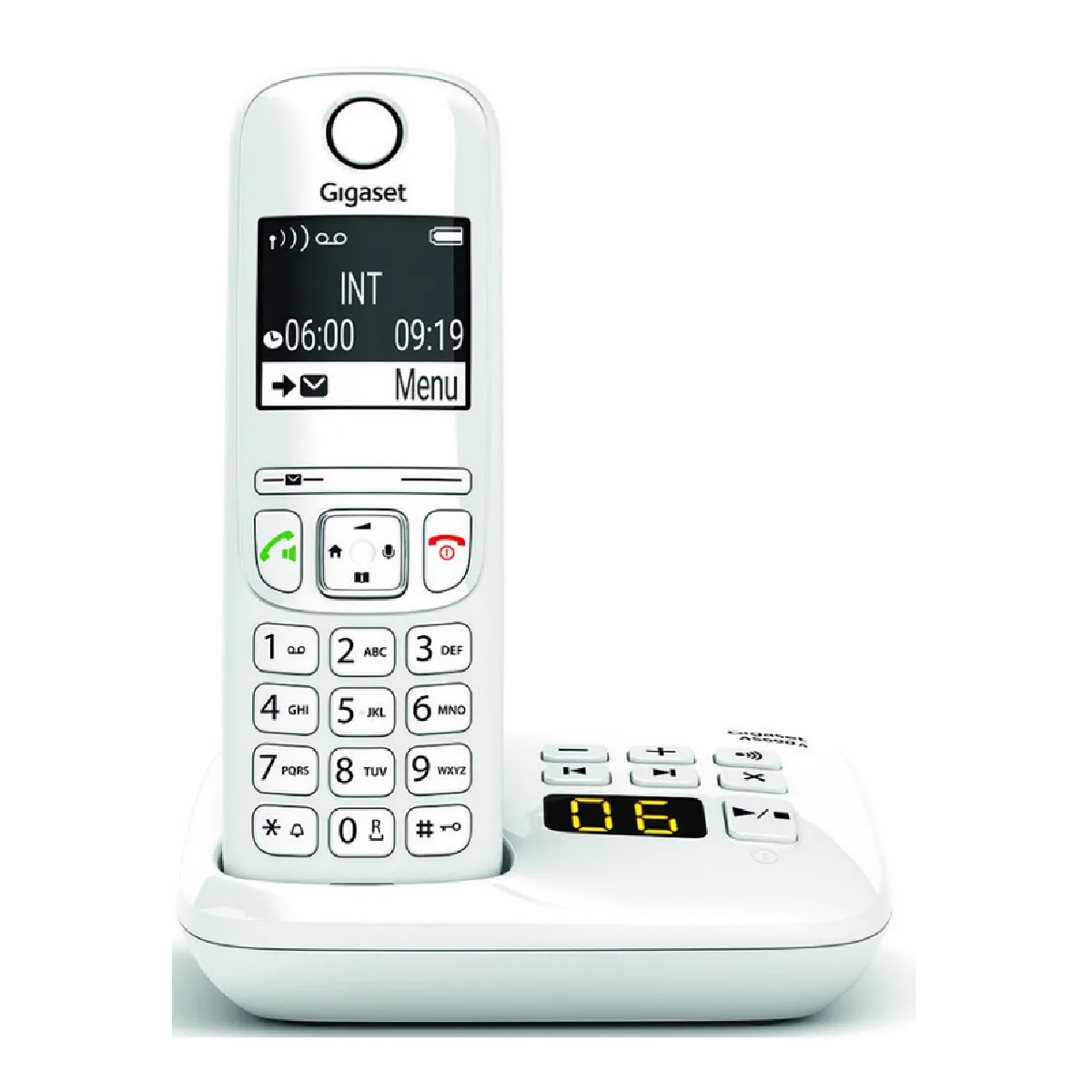 Téléphone sans fil dect blanc avec répondeur - gigaas690ablanc - GIGASET