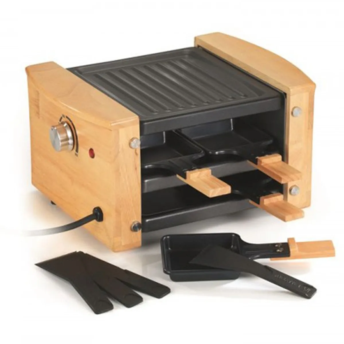 Appareil à raclette 4 personnes 650w + grill - kcwood.4rp - KITCHEN CHEF