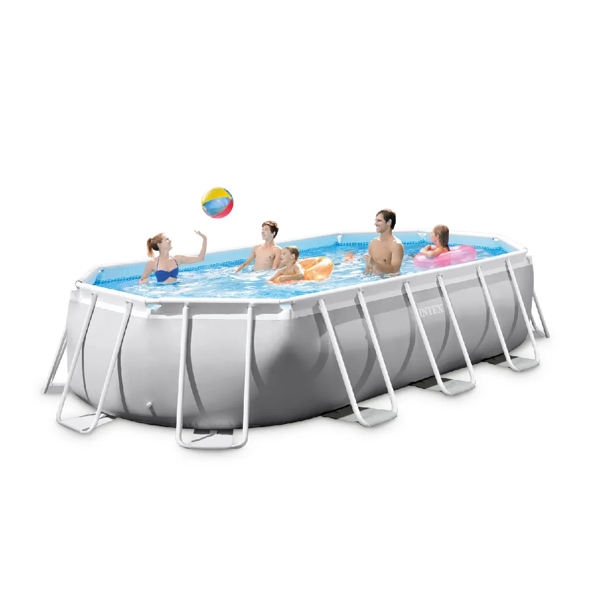 Piscine ovale en kit Baltik - Longueur 503 cm x Largeur 274 cm - Gris clair