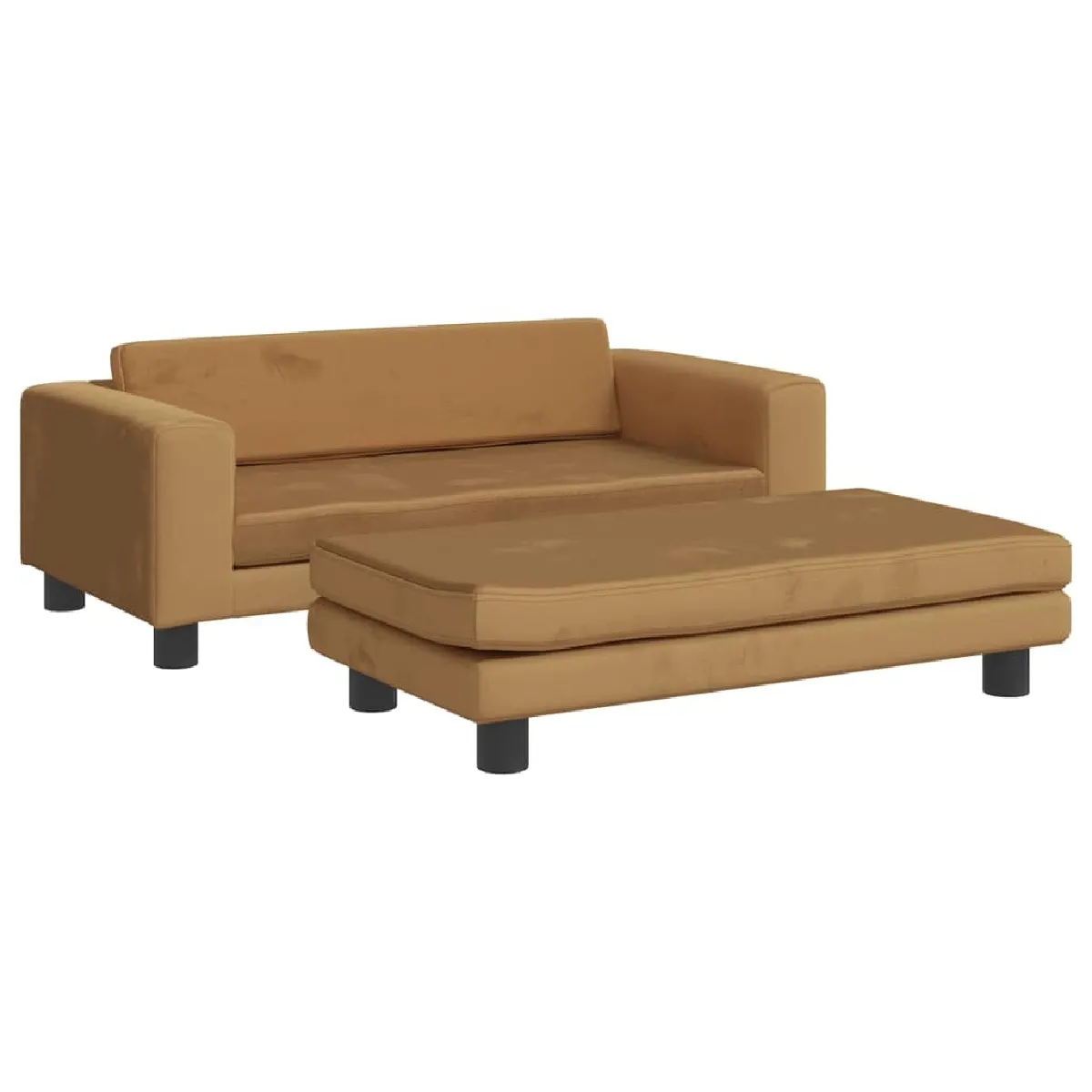 Canapé avec repose-pied pour enfants,Canapé Relax,Sofa de Salon,Banquette marron 100x50x30cm velours -GKD773253