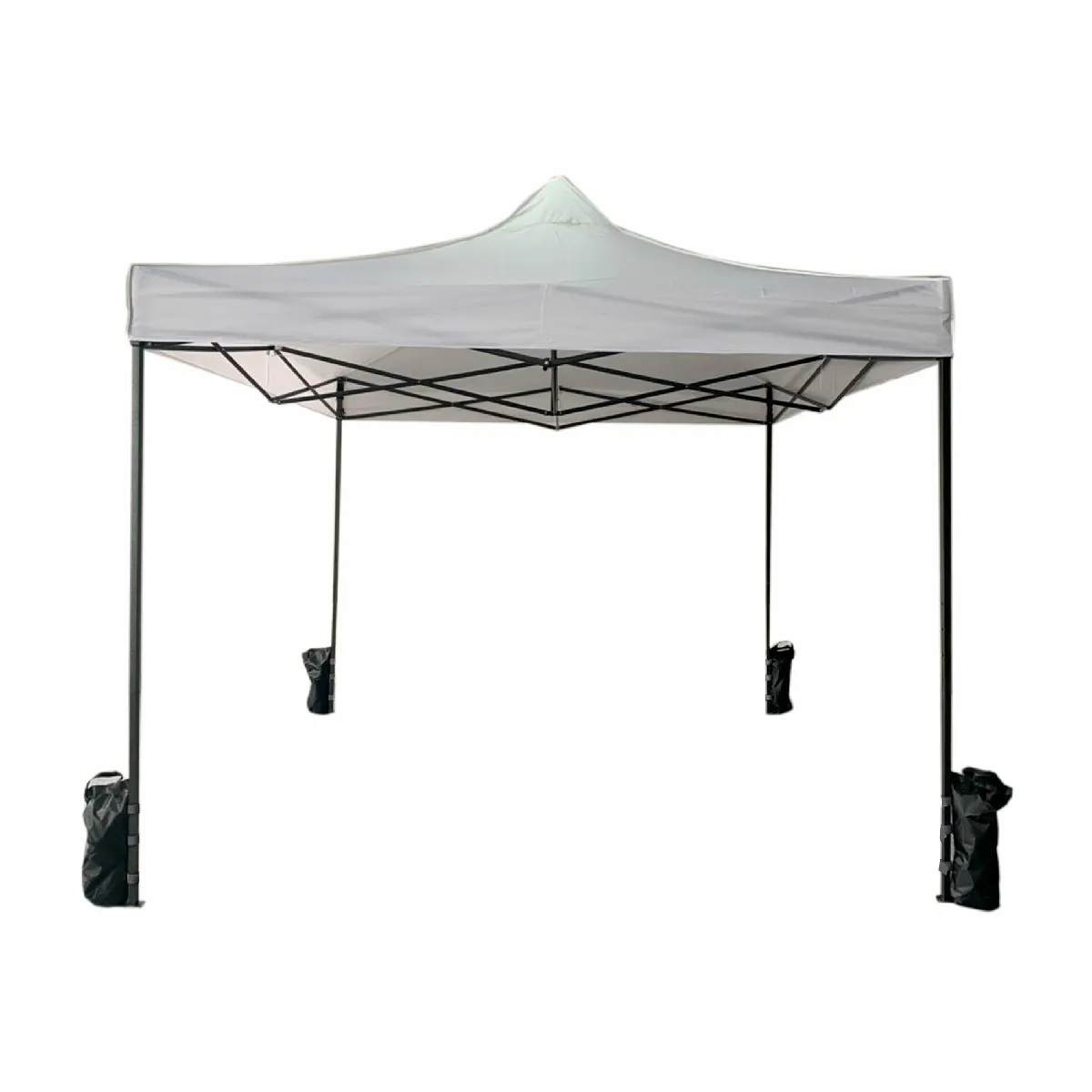 Gazebo Chapiteau Pliant Blanc 4 Poid Métal Polyester Jardin 3x3