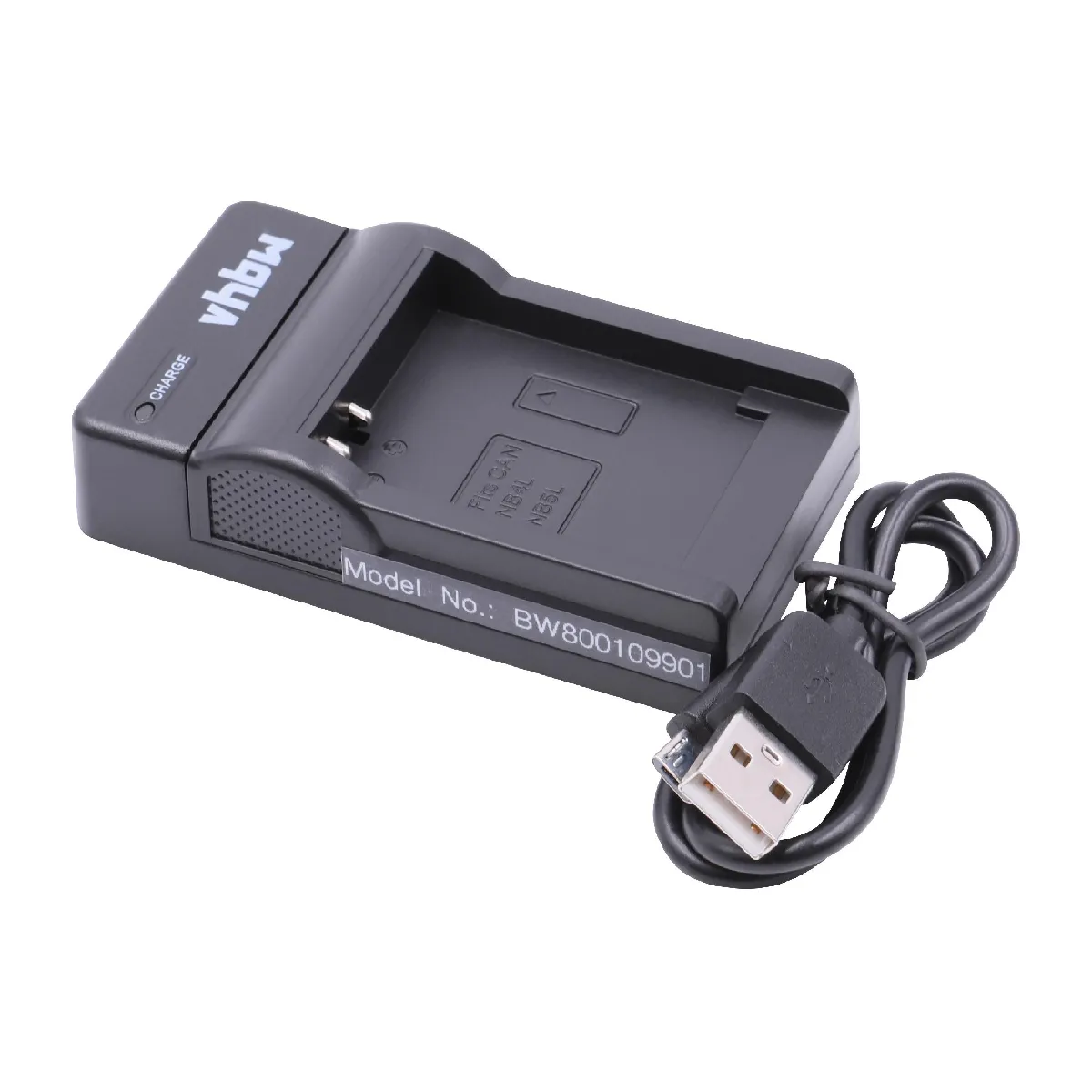 vhbw chargeur Micro USB avec câble pour caméra Canon Digital Ixus 55, 60, 65, 70, 75, 80 is, 800 IS, Ixus 82, 850 IS, 860is, 870 IS, 900 TI, 90is.