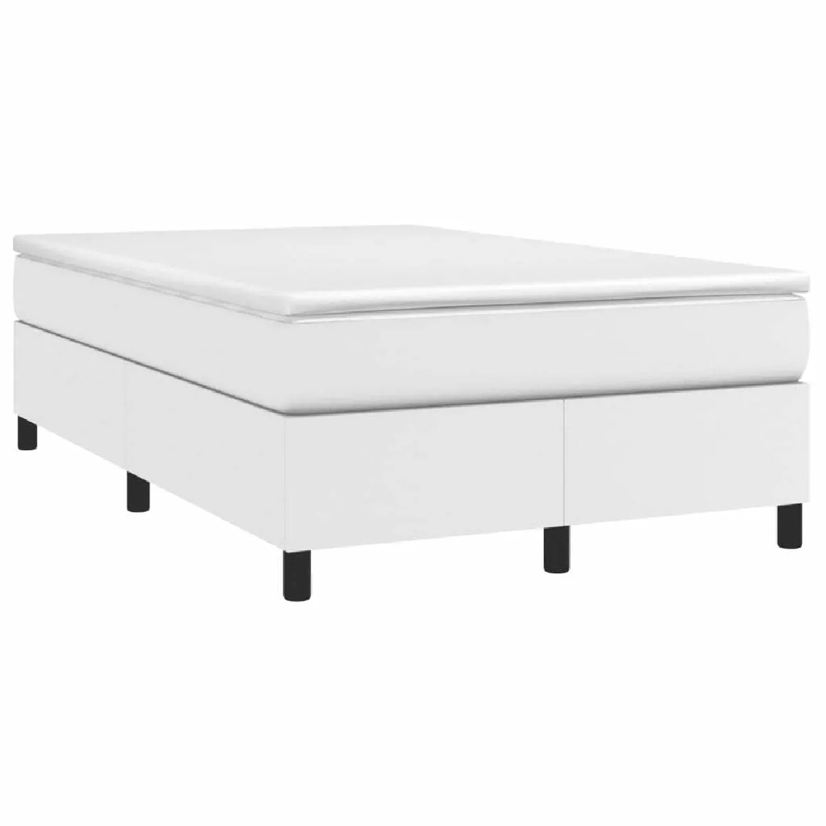 Lit adulte- Lit + matelas,Sommier à lattes de lit avec matelas blanc 120x190cm similicuir -GKD64886