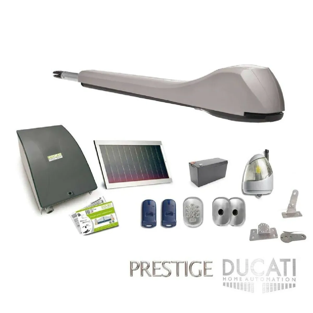 Kit Motorisation Portail Solaire Ducati Home Automation EVE 948T SOLAR MONO - pour portails à 1 vantail battant maxi 5m 500kg