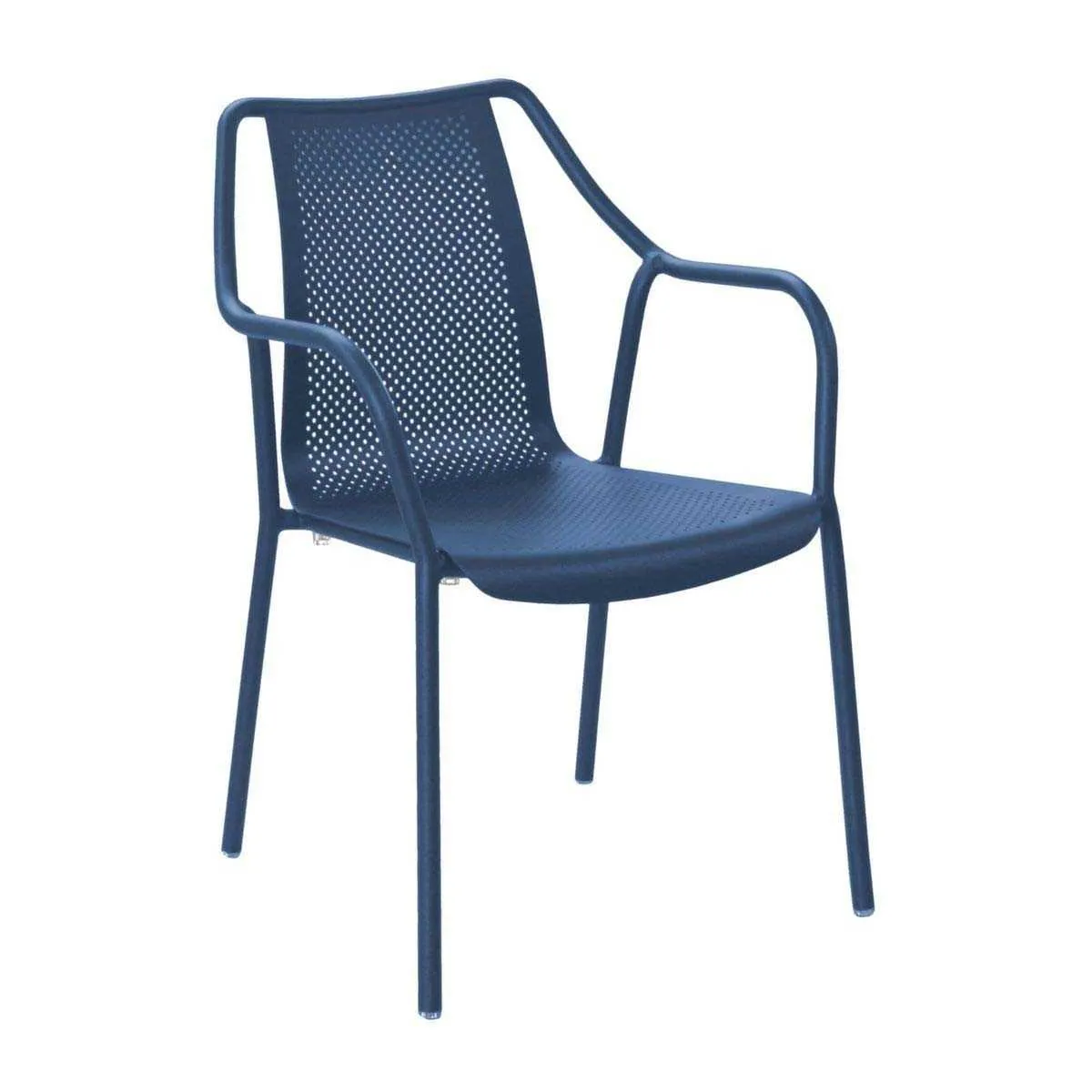 Fauteuil de jardin empilable en aluminium Bari bleu.