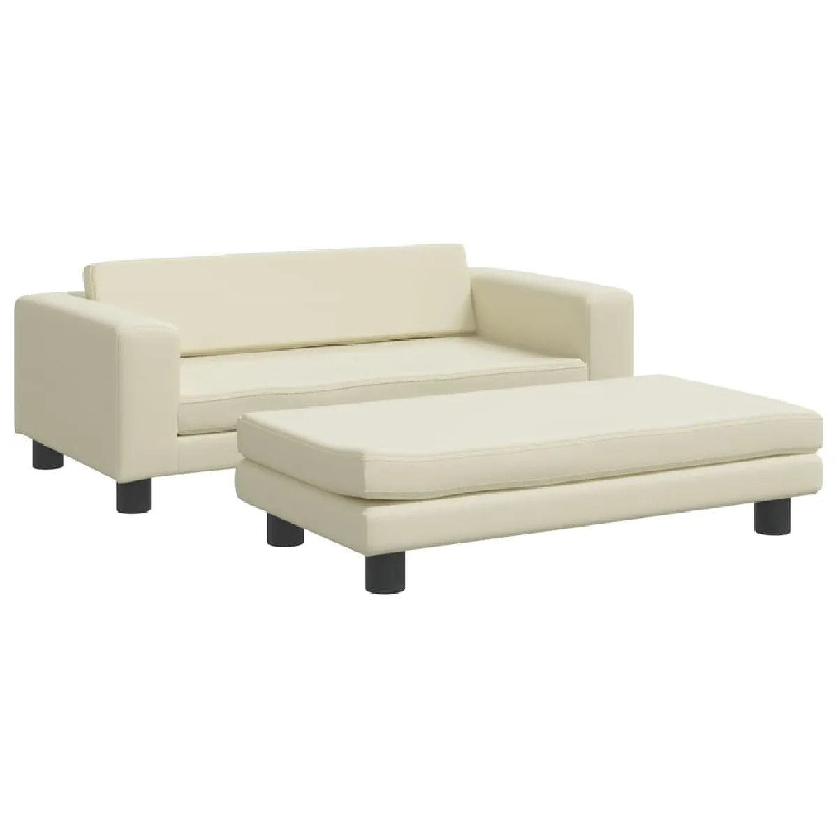 Canapé avec repose-pied pour enfants,Canapé Relax,Sofa de Salon,Banquette crème 100x50x30 cm -GKD328429