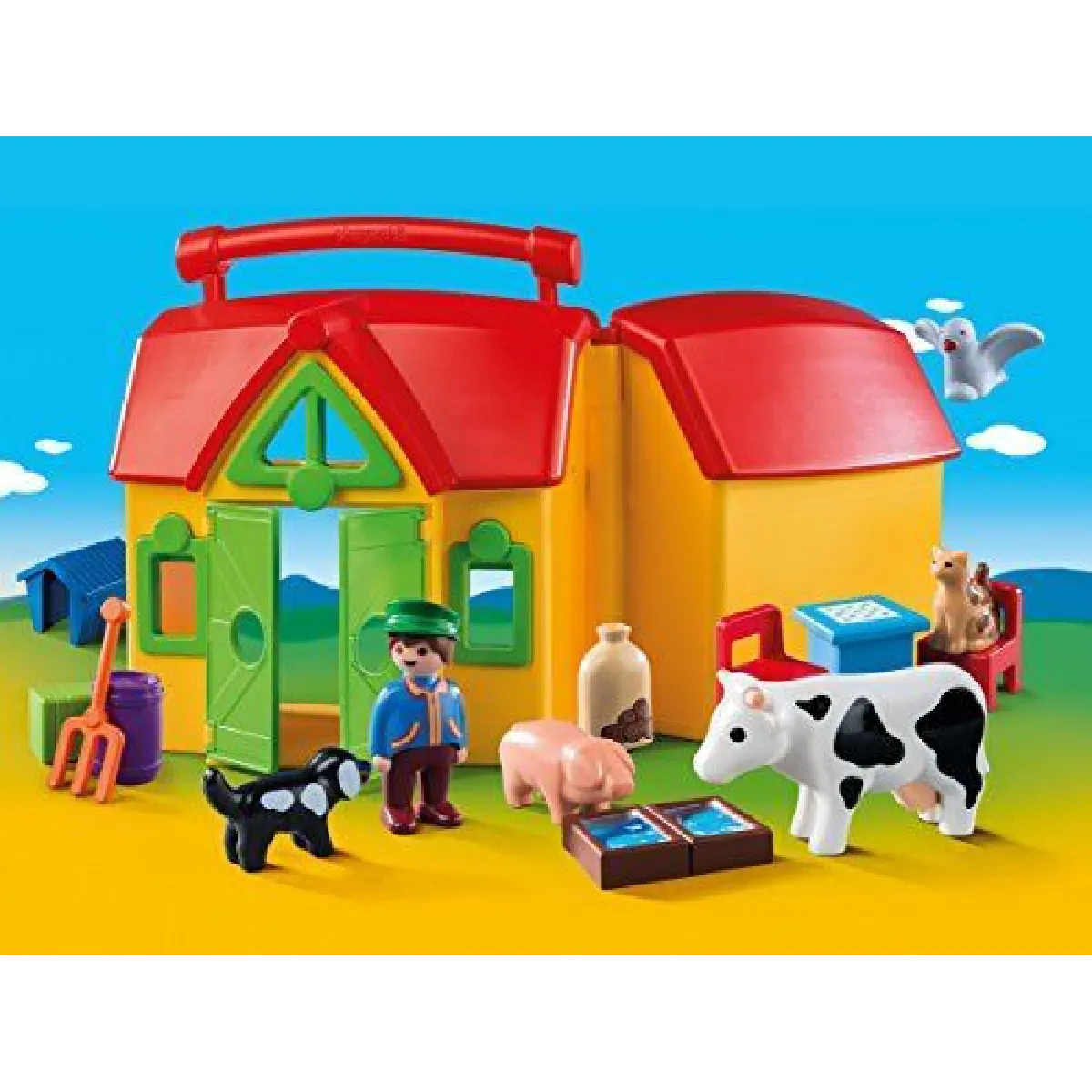 Playmobil 1.2.3. - 6962 - Ferme transportable avec animaux