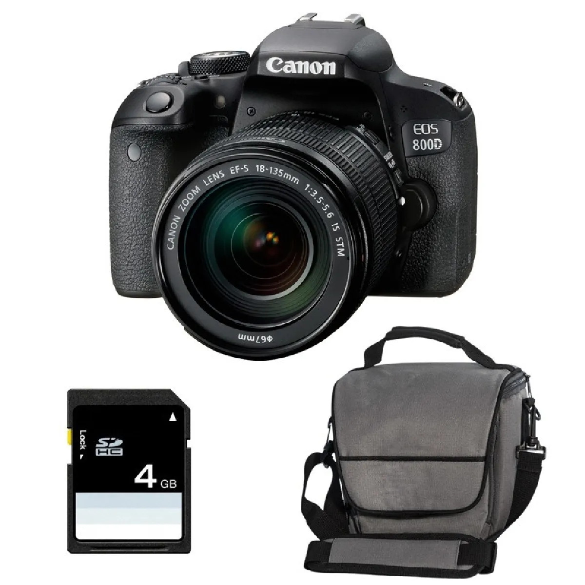 PACK CANON EOS 800D + 18-135 IS STM + Sac + SD 4Go