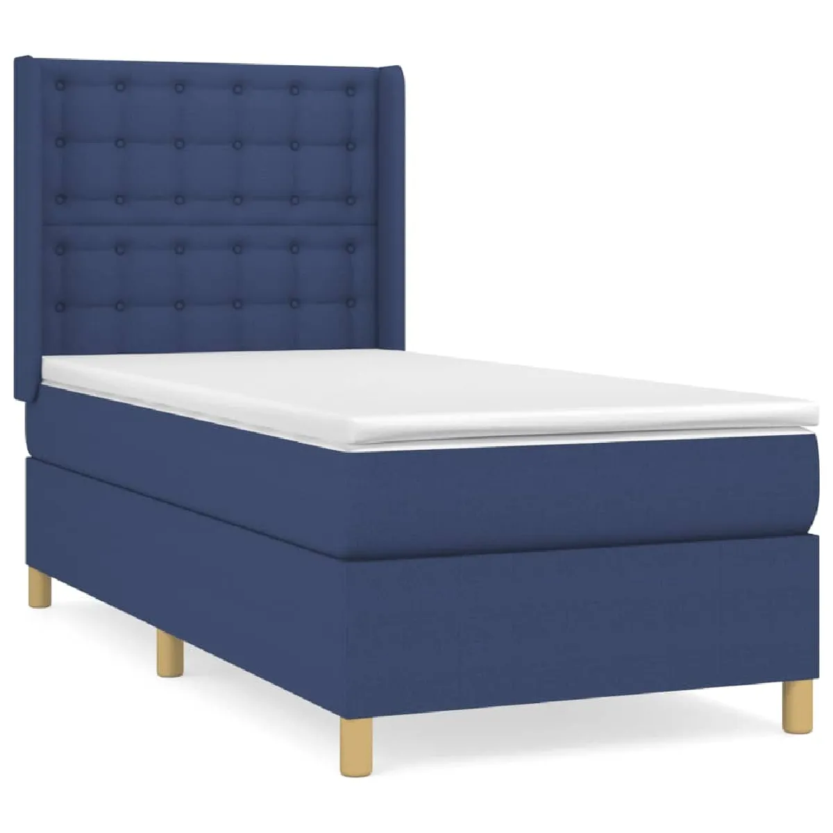 Lit adulte- Lit + matelas,Sommier à lattes de lit avec matelas Bleu 90x200 cm Tissu -GKD56175