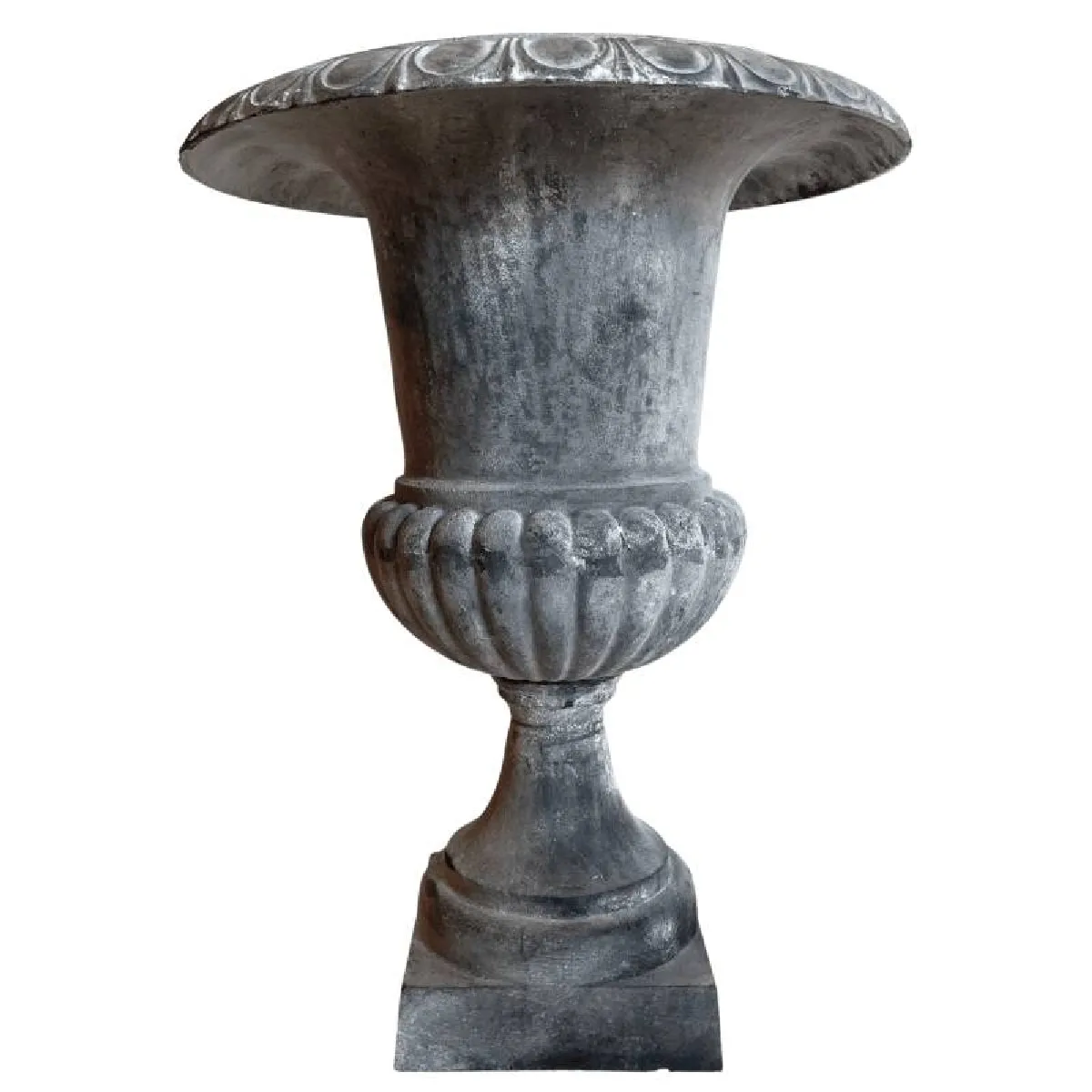 Grand Vase XXL Vasque Jardiniere en Fonte Grise Style Medicis Pot de Fleur 58x58x75cm