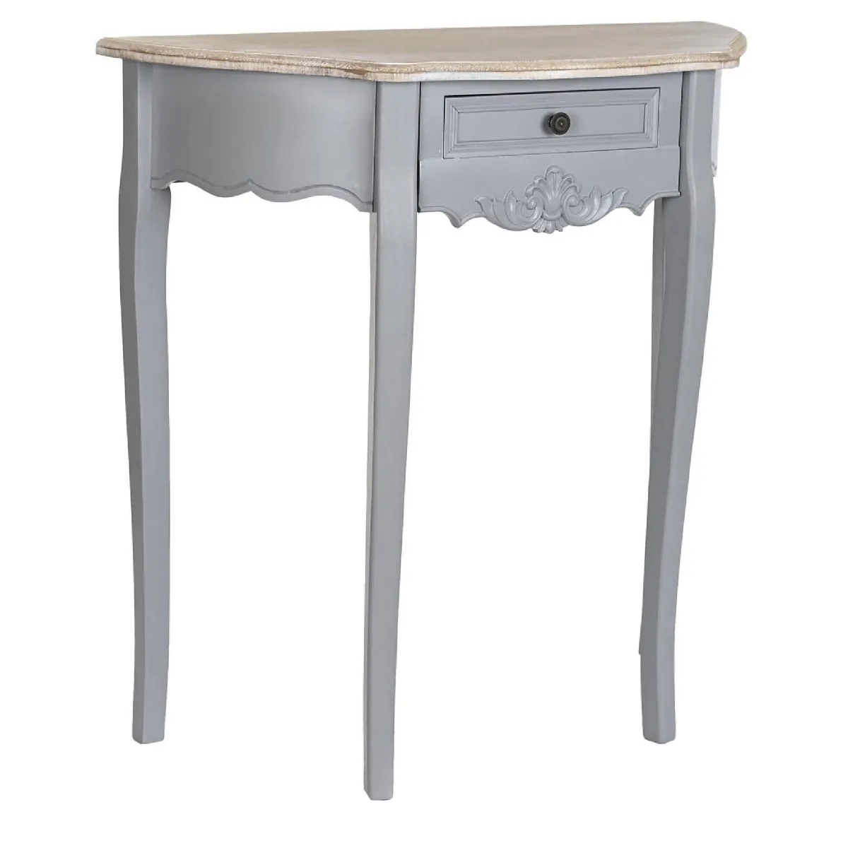 Table console en bois de pauwlounia et MDF coloris gris - Longueur 80,50 x Profondeur 34 x hauteur 78,50 cm