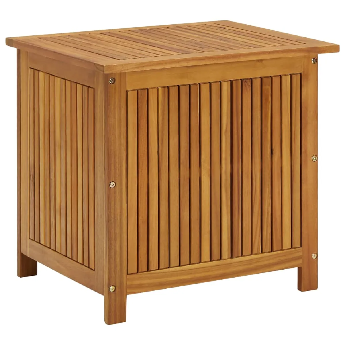 Coffre boîte meuble de jardin rangement 60 x 50 x 58 cm bois d'acacia solide 02_0013039