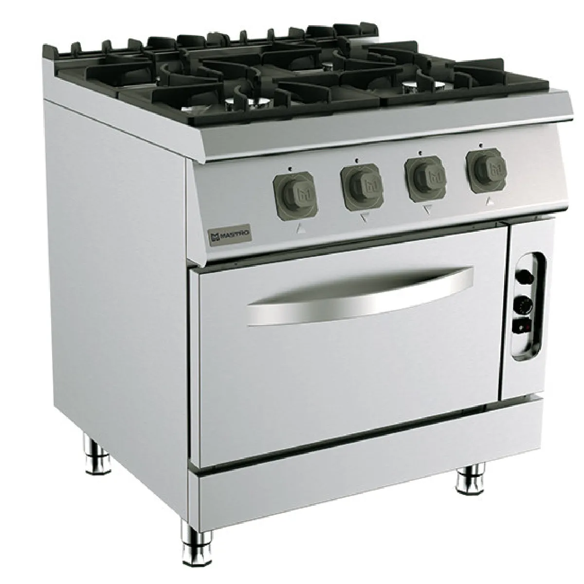 Cuisinière Gaz Sur Four Gaz Statique GN 2/1, 4 Brûleurs - Virtus - MS78CFG