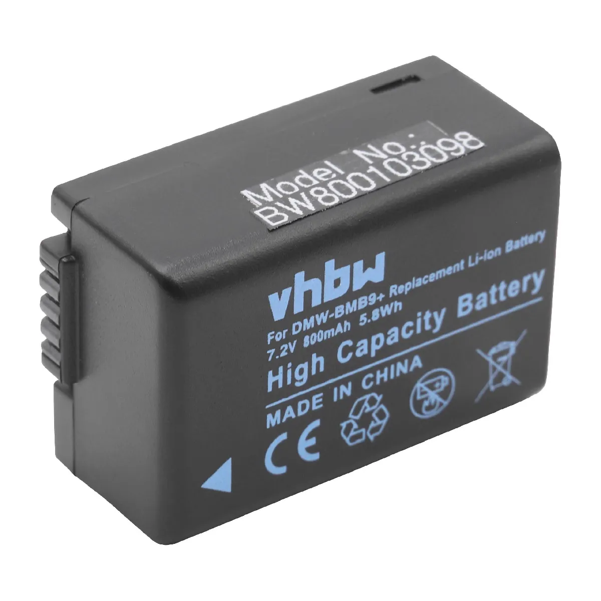 vhbw batterie 800mAh pour appareil photo Panasonic Lumix DC-FZ82 comme Panasonic DMC-BMB9, DMW-BMB9E, Leica BP-DC9.