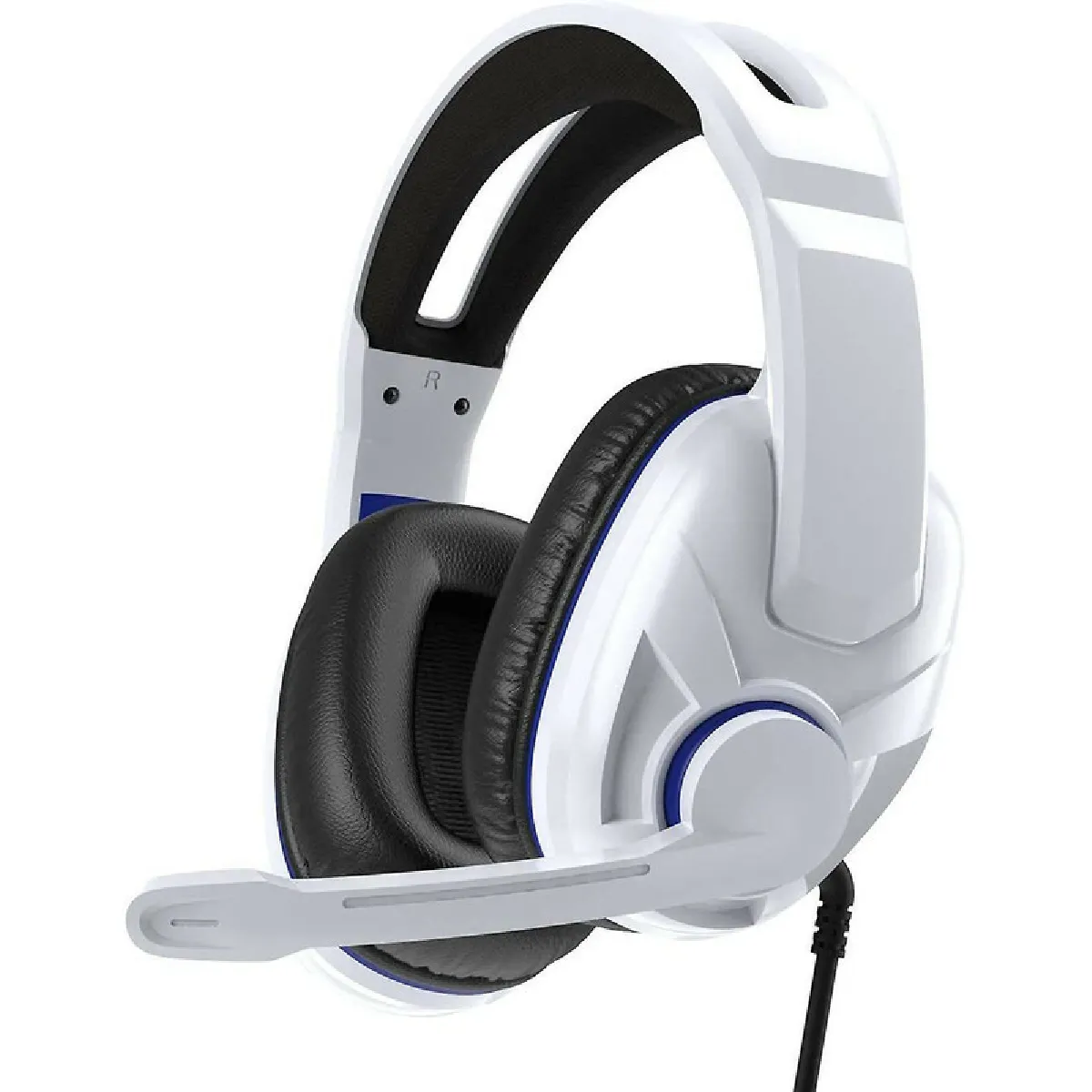 Casque de jeu pour PS4, PS5, Nintendo Switch, micro unique marche-arrêt et contrôle du volume, avec microphone antibruit, compatible avec Xbox Series S, Mac, PC et mobile, poids léger de 0,55 lb(Blanc)