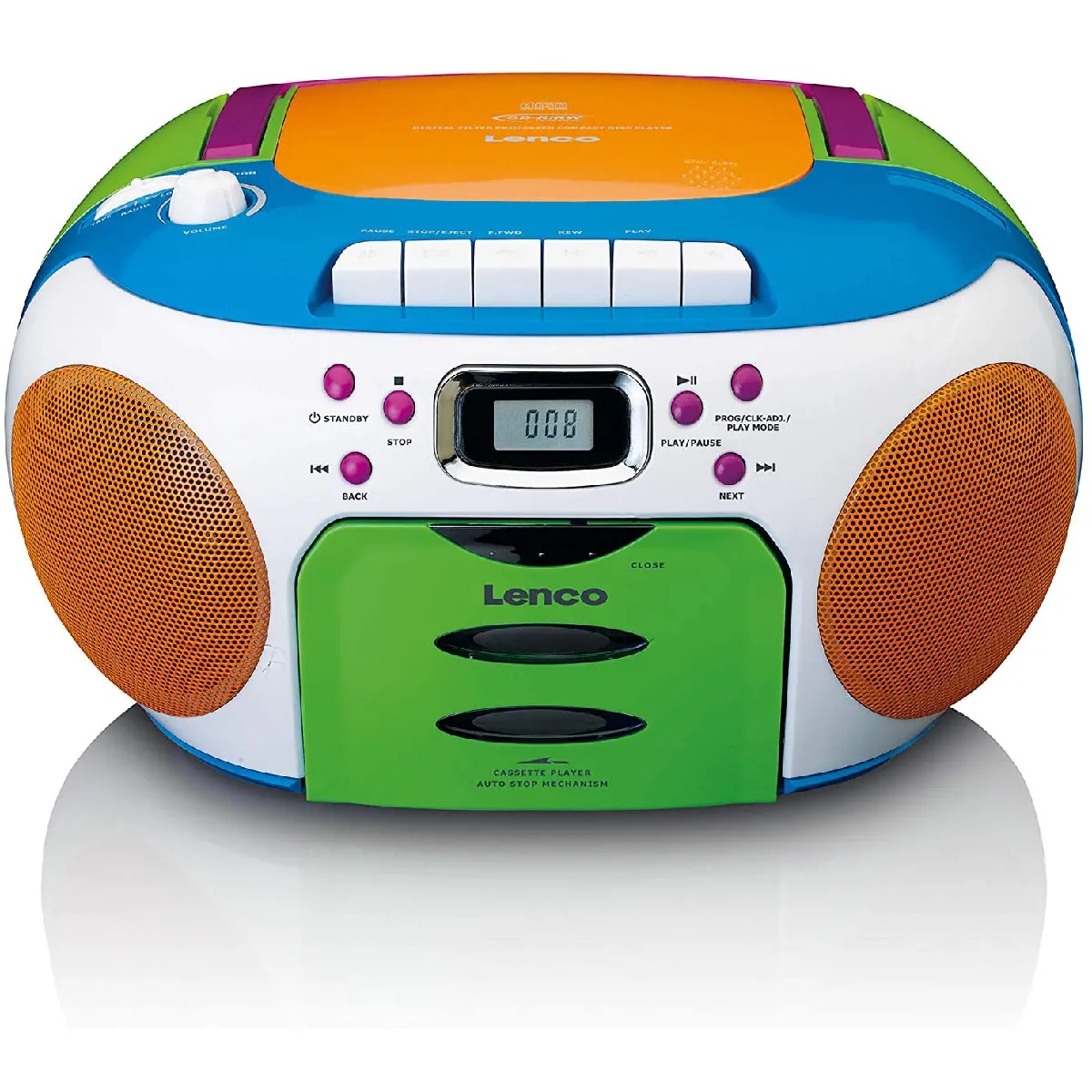 mini chaine hifi stéréo FM CD BLUETOOTH CASSETTE Multicolore