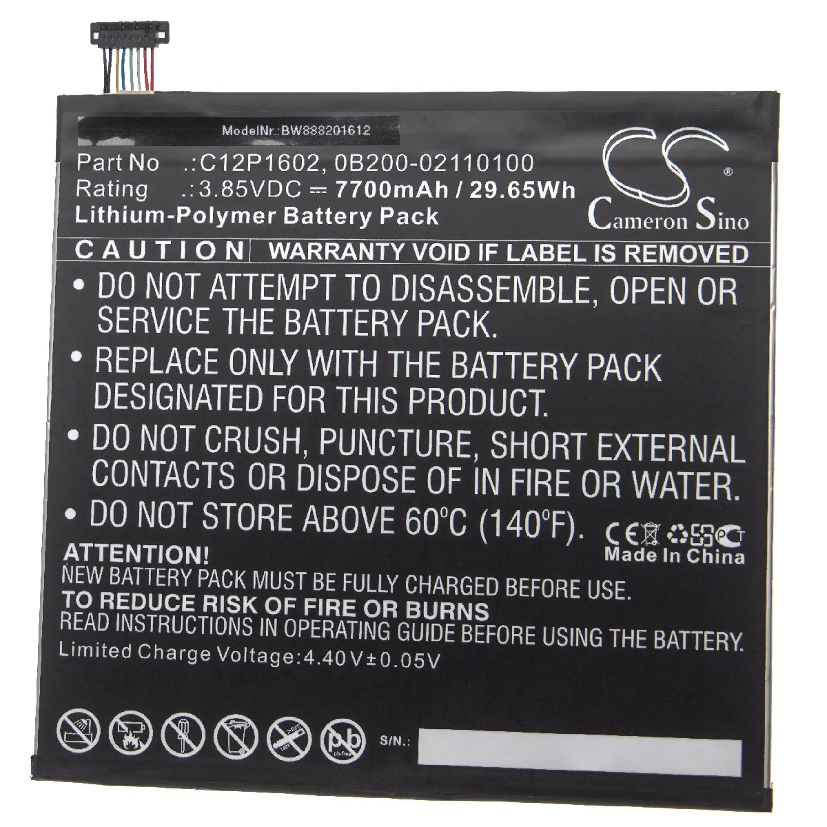 vhbw batterie compatible avec Asus Zenpad 3S 10 LTE, Z10 tablette (7700mAh, 3,85V, Li-polymère)