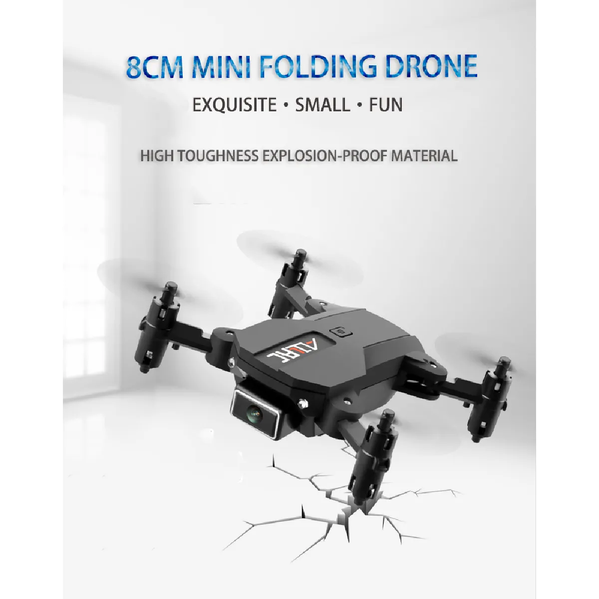 F10 Mini Drone 4K HD Caméra WiFi FPV Barométrique Haute Pliable Quadcopter RC DRON Toys - RC Quadcopter(Le noir)