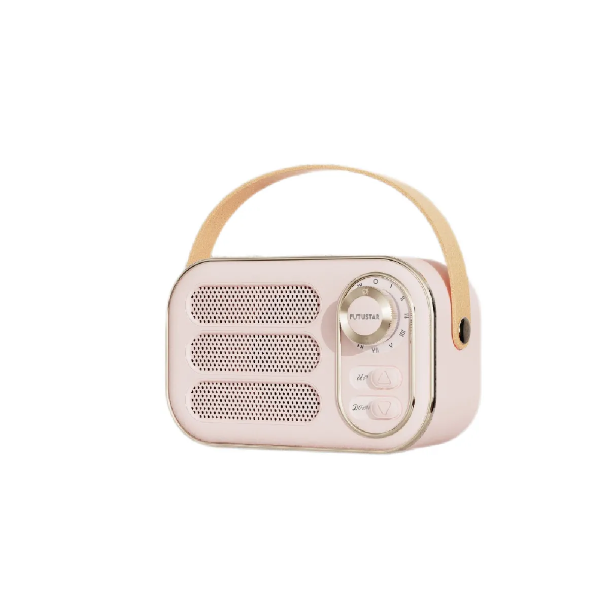 Haut-parleur Bluetooth rétro, décor vintage, petit haut-parleur Bluetooth sans fil, style classique à l'ancienne, amélioration des basses puissantes, volume fort, connexion sans fil Bluetooth 5.0, carte TF (rose)