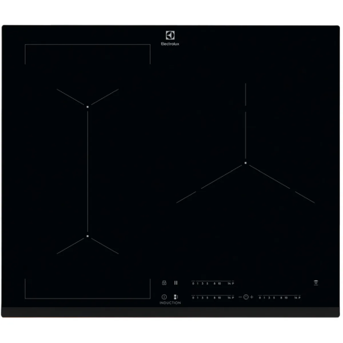 Table de cuisson à induction 59cm 3 feux 7200w flexinduction noir - eiv63343 - ELECTROLUX